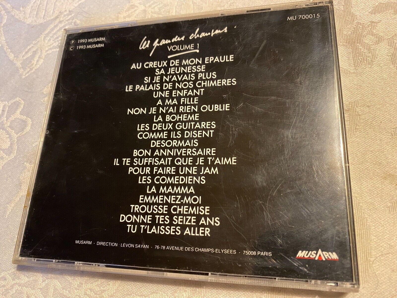 CHARLES AZNAVOUR "LE GRANDES CHANTOUS VOLUME 1" 1993 CD ALBUM 20 TRACKS SACEM