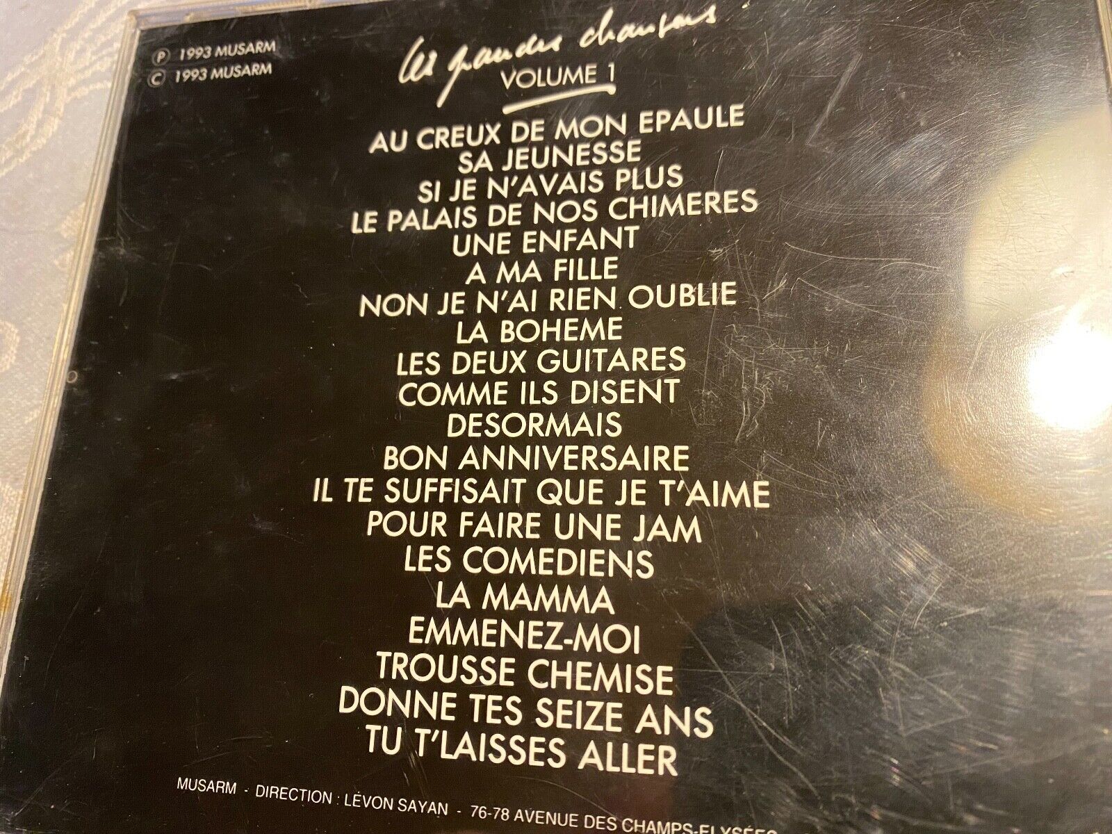 CHARLES AZNAVOUR "LE GRANDES CHANTOUS VOLUME 1" 1993 CD ALBUM 20 TRACKS SACEM