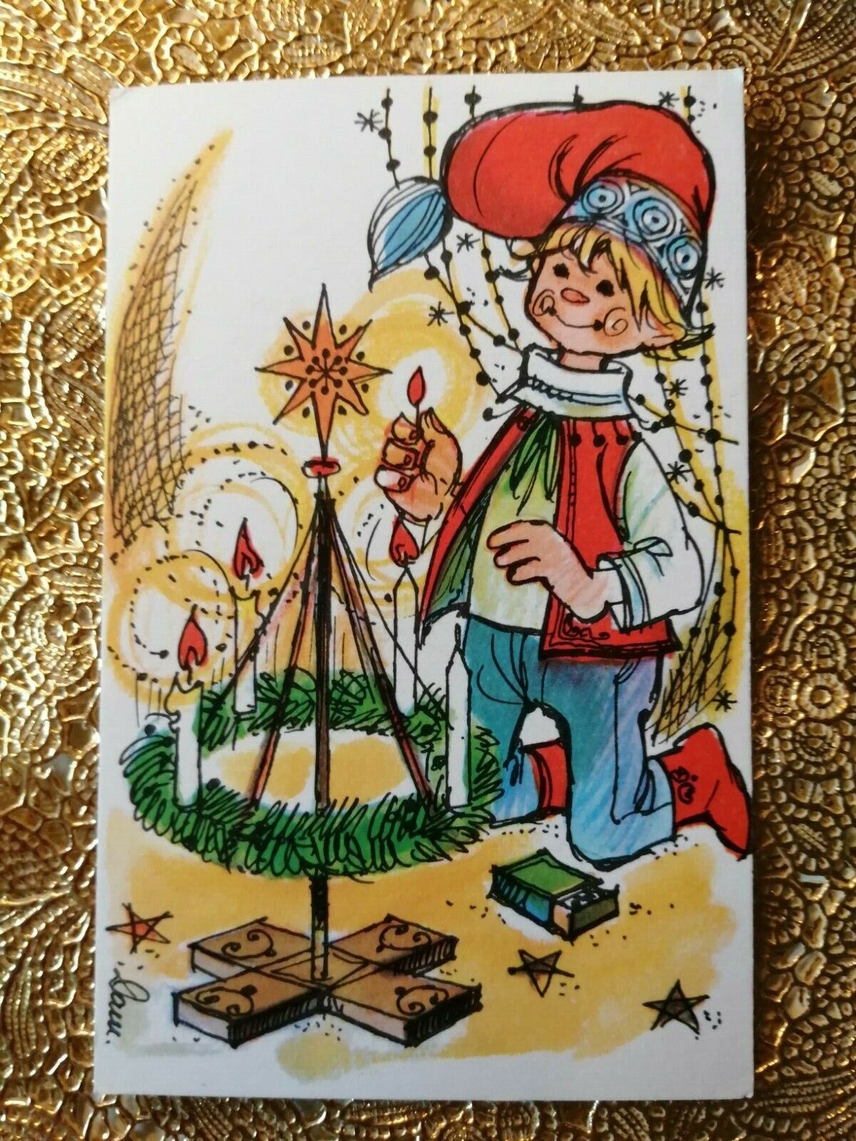 Vintage and collectible Danish Christmas card.Unposted. ( No. 4 p )