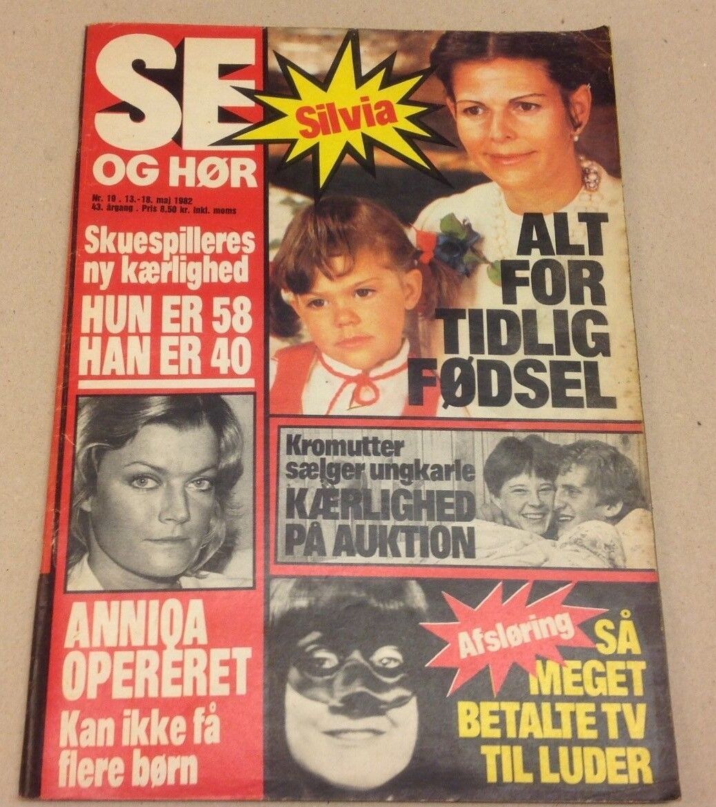 Queen Silvia Sweden Madeleine Birth Vintage Danish Magazine 1982 "Se og Hoer"