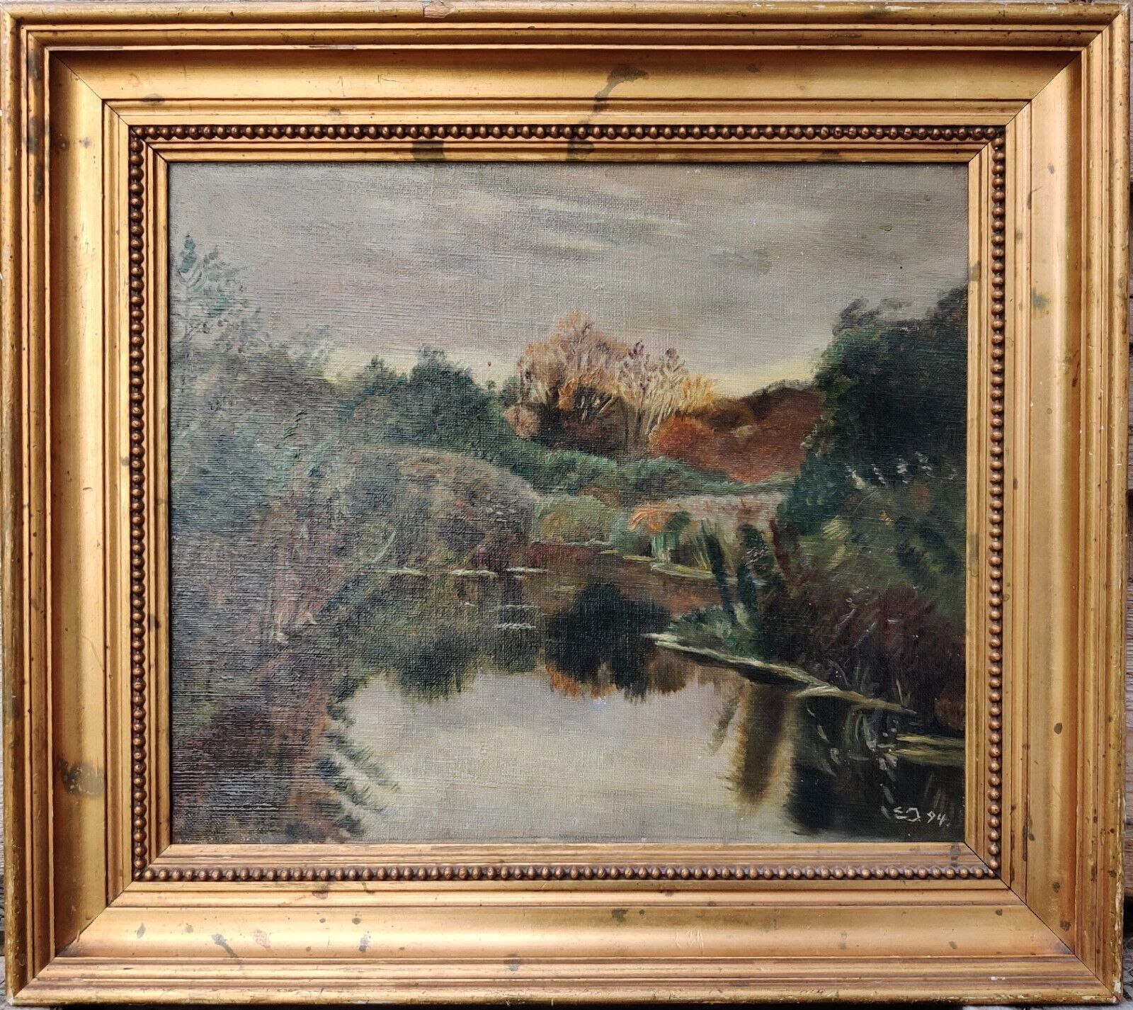 SMALL FOREST LAKE, original oil painting.