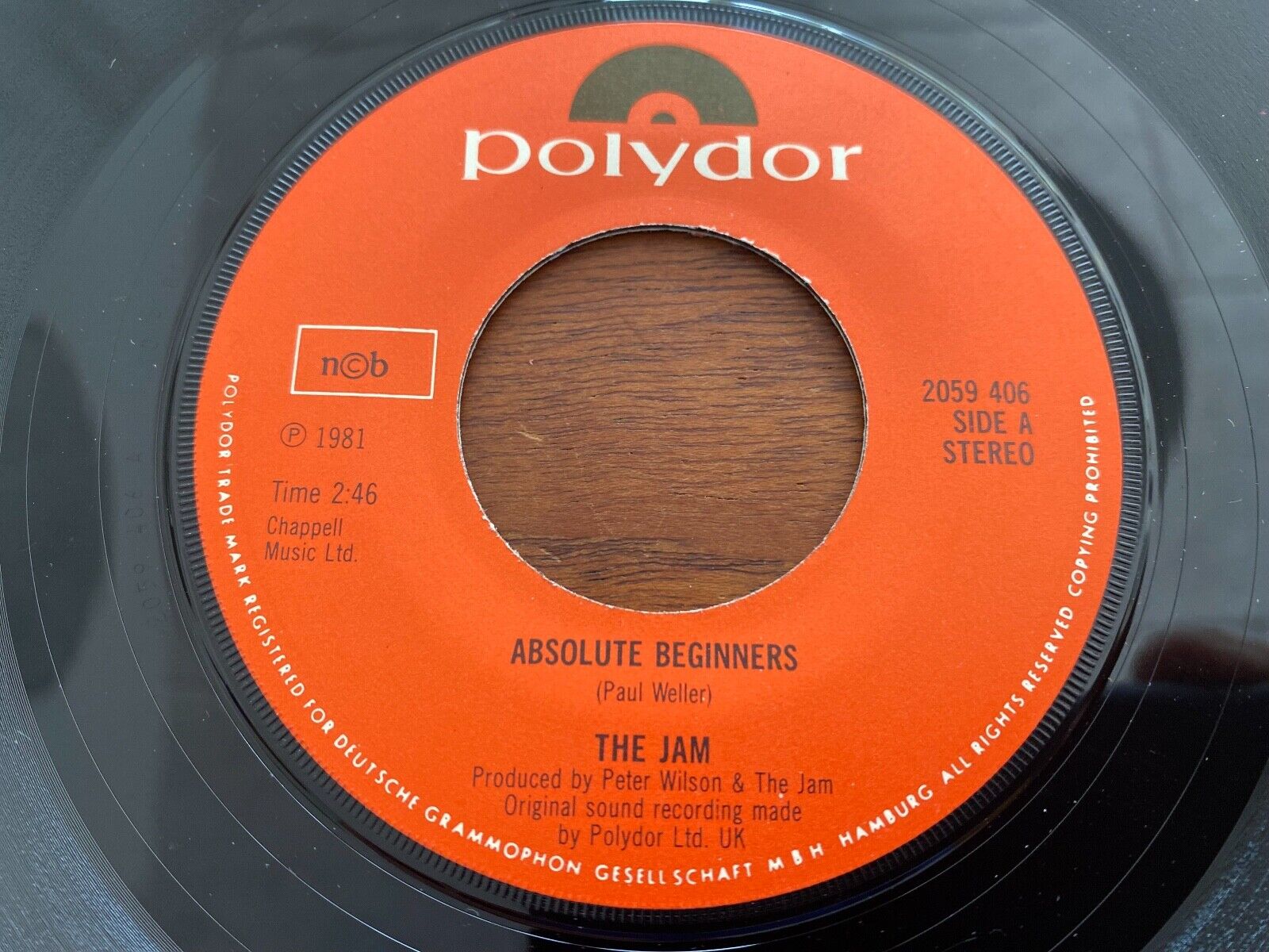 THE JAM PAUL WELLER "ABSOLUTE BEGINNERS" 1981 WEST GERMAN PRESS 7 SINGLE POLYDOR