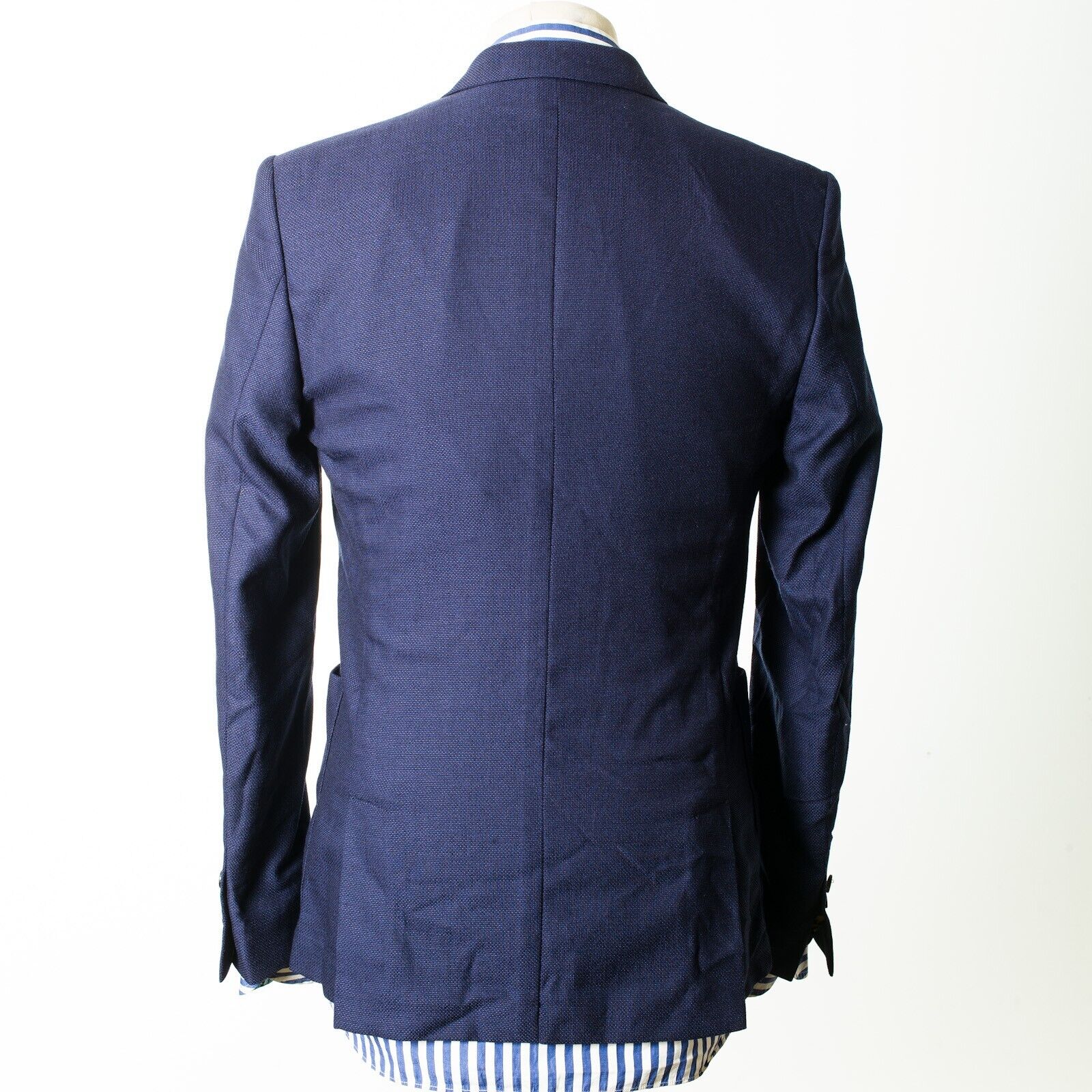 ALEXANDRE MATTIUSSI Blue Hopsack Wool Sport Coat Blazer S Fit