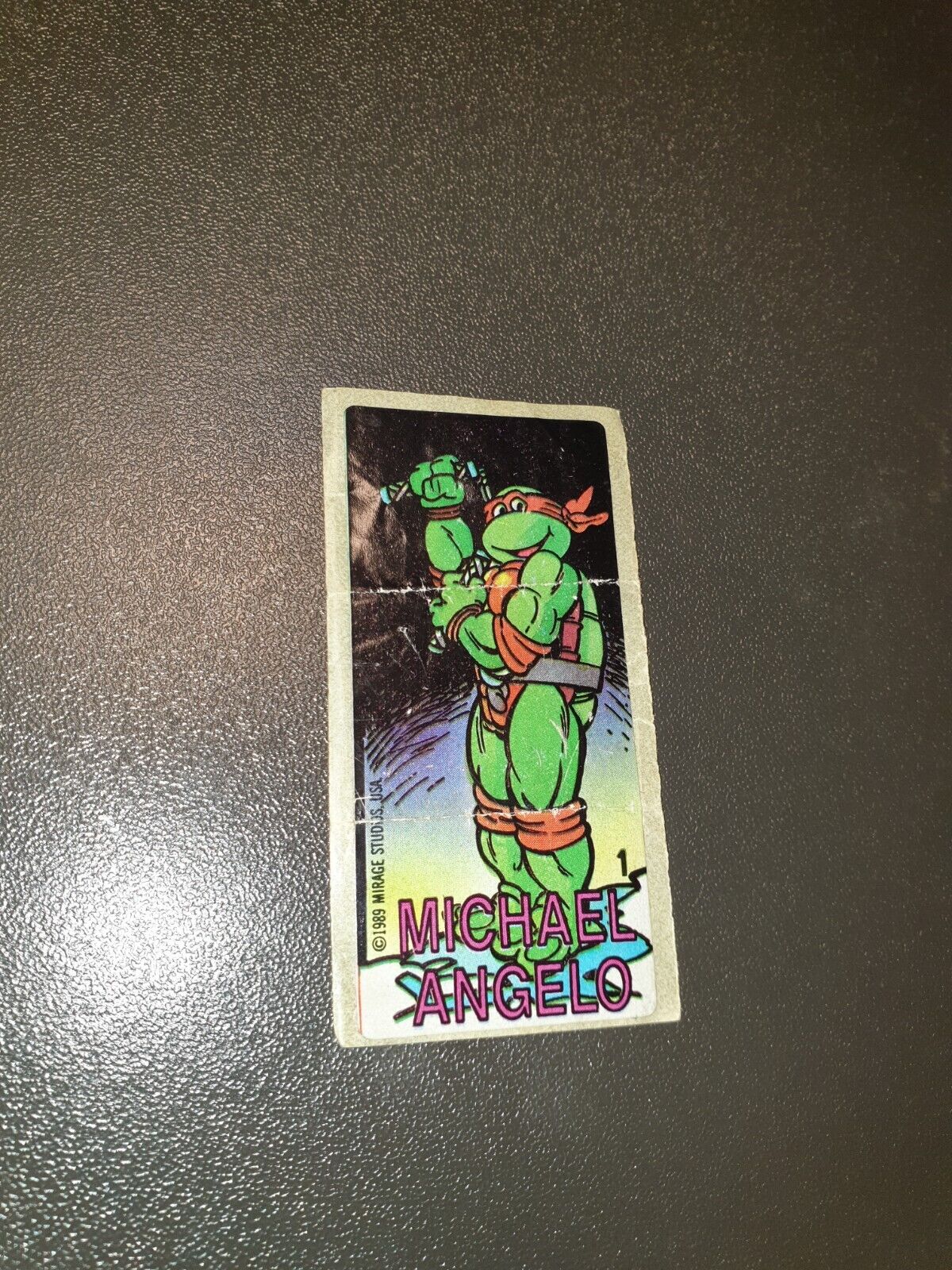 1989 TEENAGE MUTANT NINJA TURTLES Mirage Studios BUBBLE GUM Sticker No 1