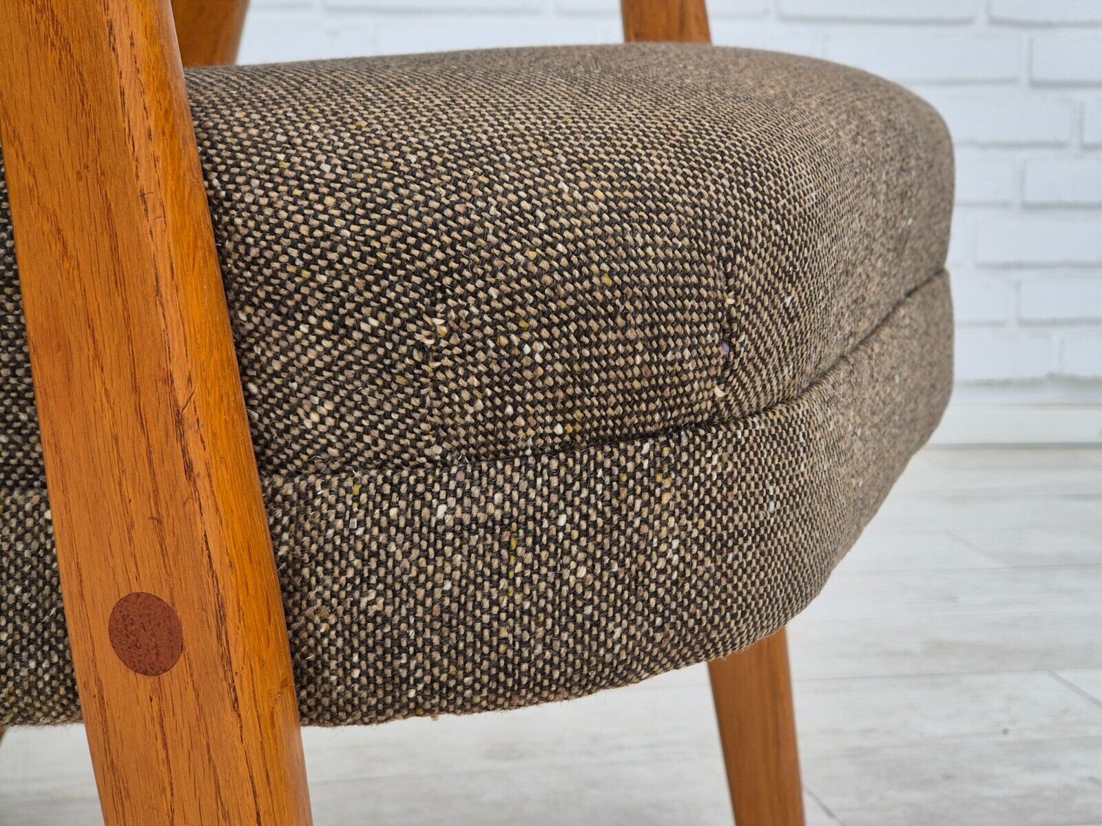 1960s Danish armchair furniture wool/cotton fabric teak wood