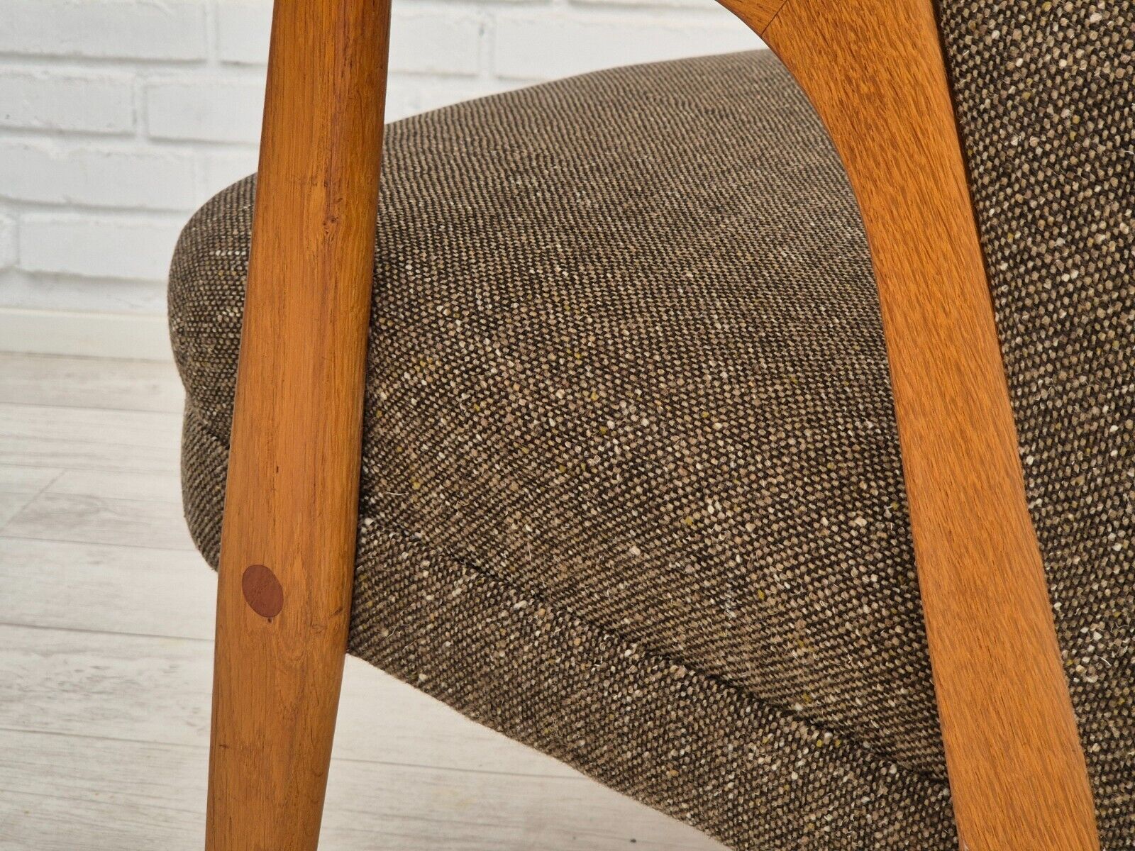 1960s Danish armchair furniture wool/cotton fabric teak wood