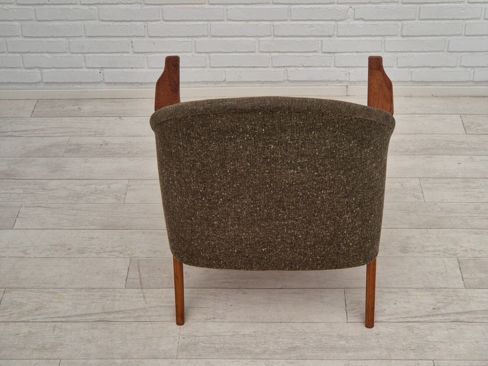 1960s Danish armchair furniture wool/cotton fabric teak wood