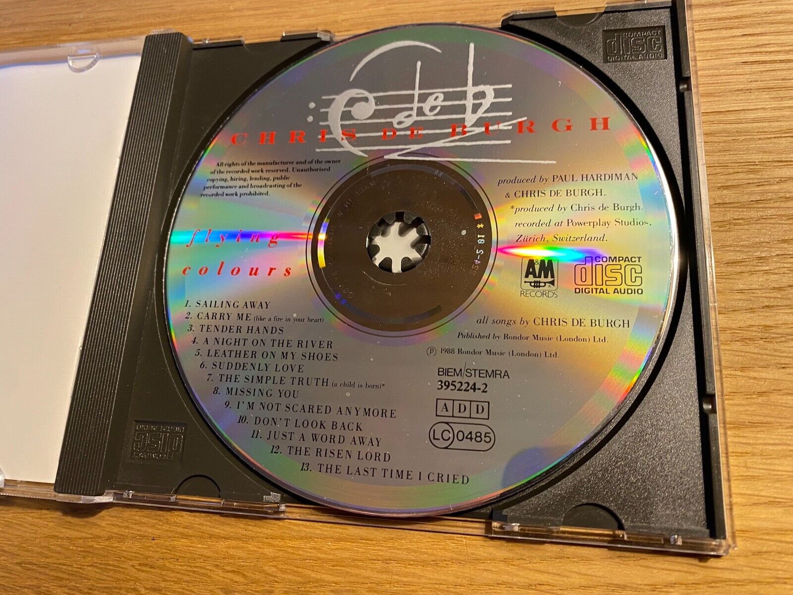 CHRIS DE BURGH "FLYING COLOURS" 1988 CD ALBUM 13 TRACK A  M RECORDS W GERMANY*