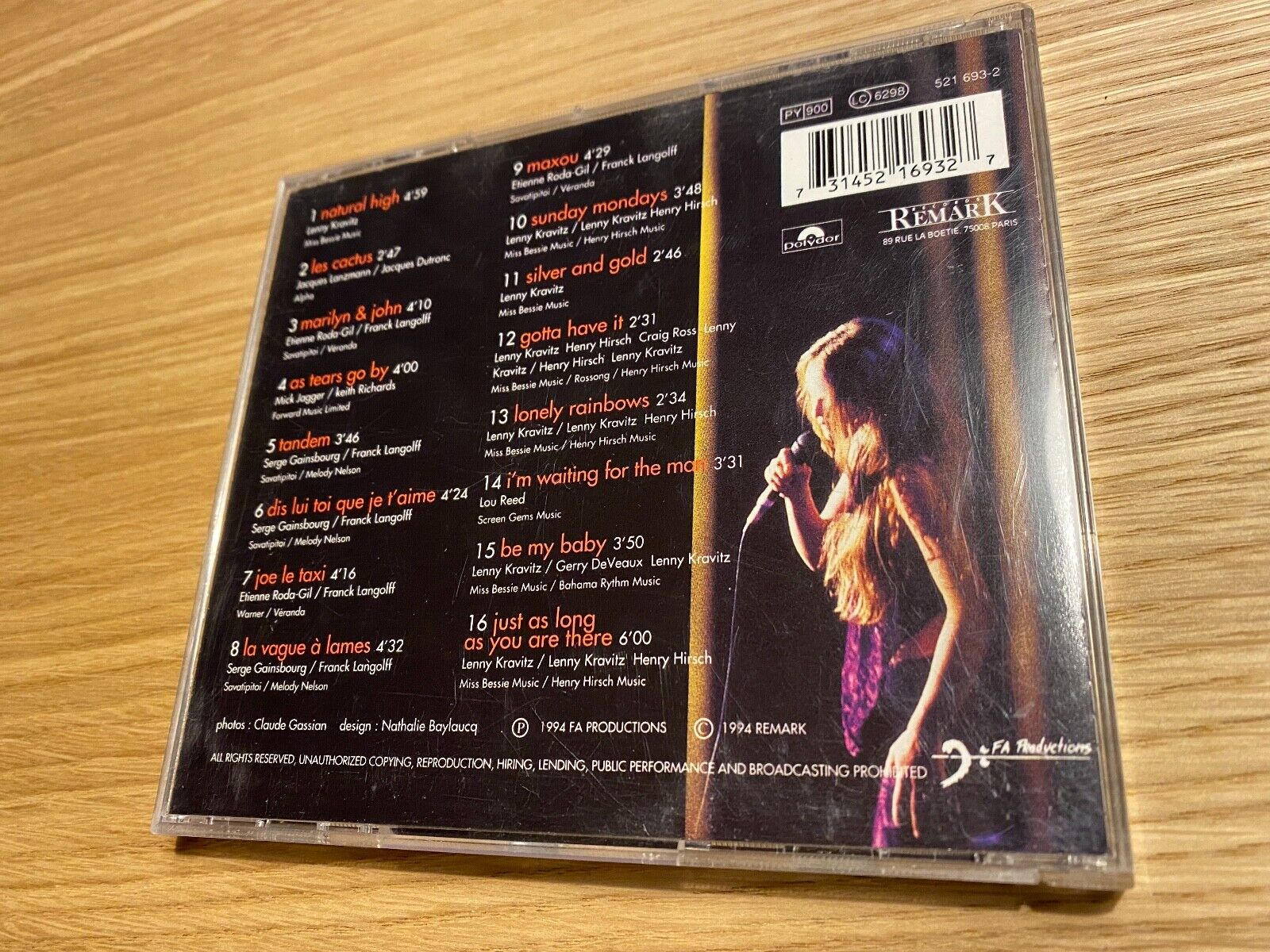 VANESSA PARADIS LIVE 1994 REMARK RECORDS 16 LIVE SONGS USED CD ALBUM RARE LIVE**