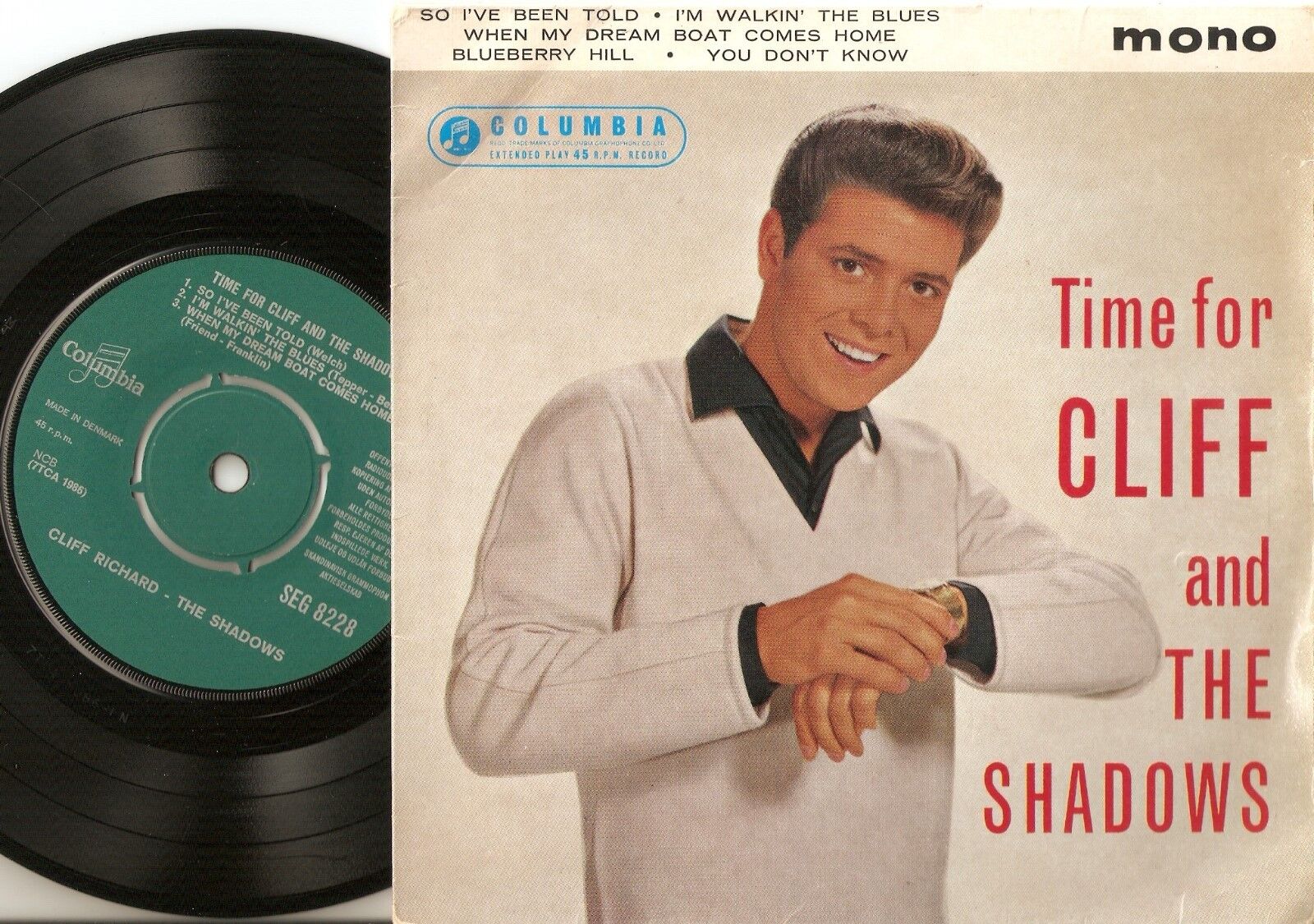 CLIFF RICHARD AND THE SHADOWS TIME FOR EP DANISH DENMARK 45+PS 1963 BEAT RR