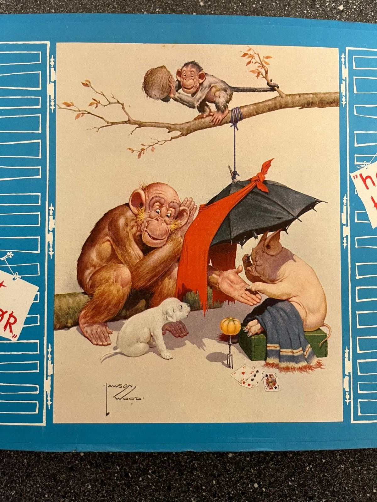 Complete Lawson Wood "Højt Humør" Danish Trading Card Album - 200 Cards - 1950s