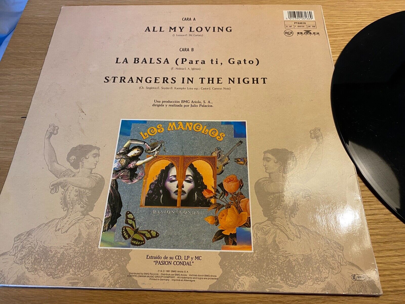 LOS MANOLOS "ALL MY LOVING" 1991 12" MAXI SINGLE RCA J LENNON  P MCCARTNEY 12