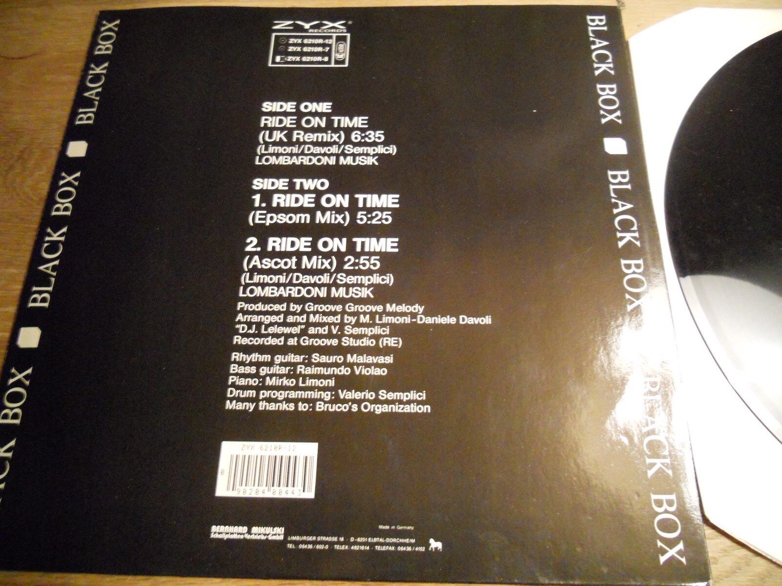 BLACK BOX RIDE ON TIME UK REMIX EPSOM MIX  ASCOT MIX ZYX RECORDS GERMANY 1990