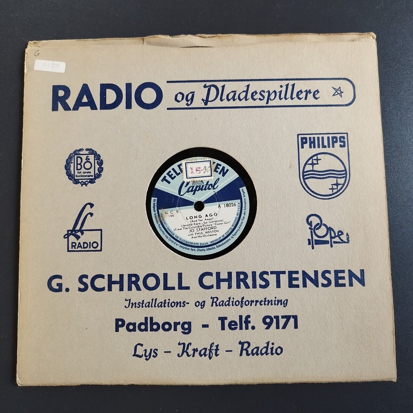 78 RPM  shellac JO STAFFORD I Love You/Long Ago