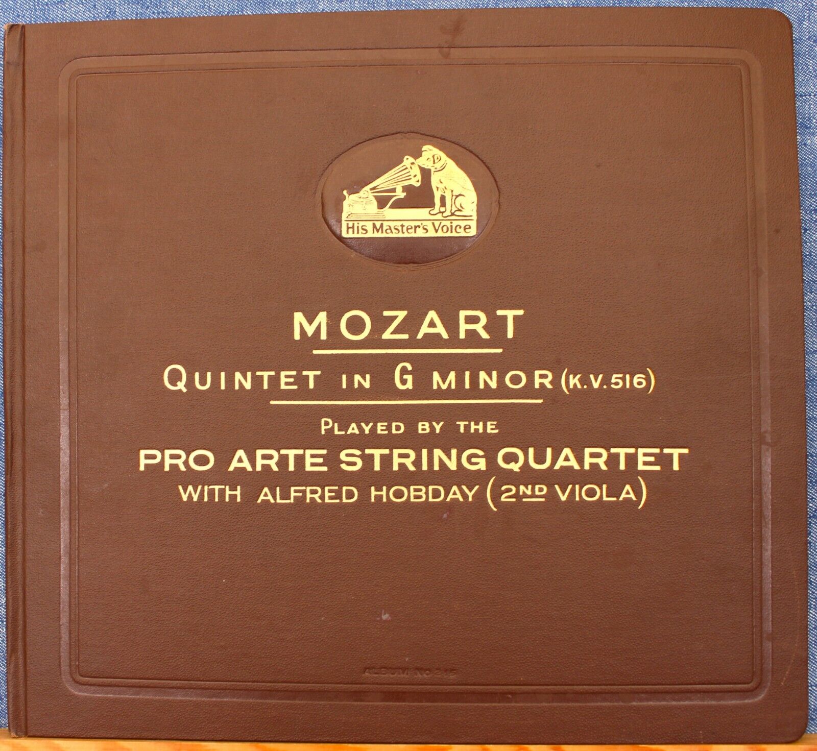 Pro Arte SQ+Hobday Mozart (String Quintet KV 516) HMV DB 7672-5 (4) NM(-) album