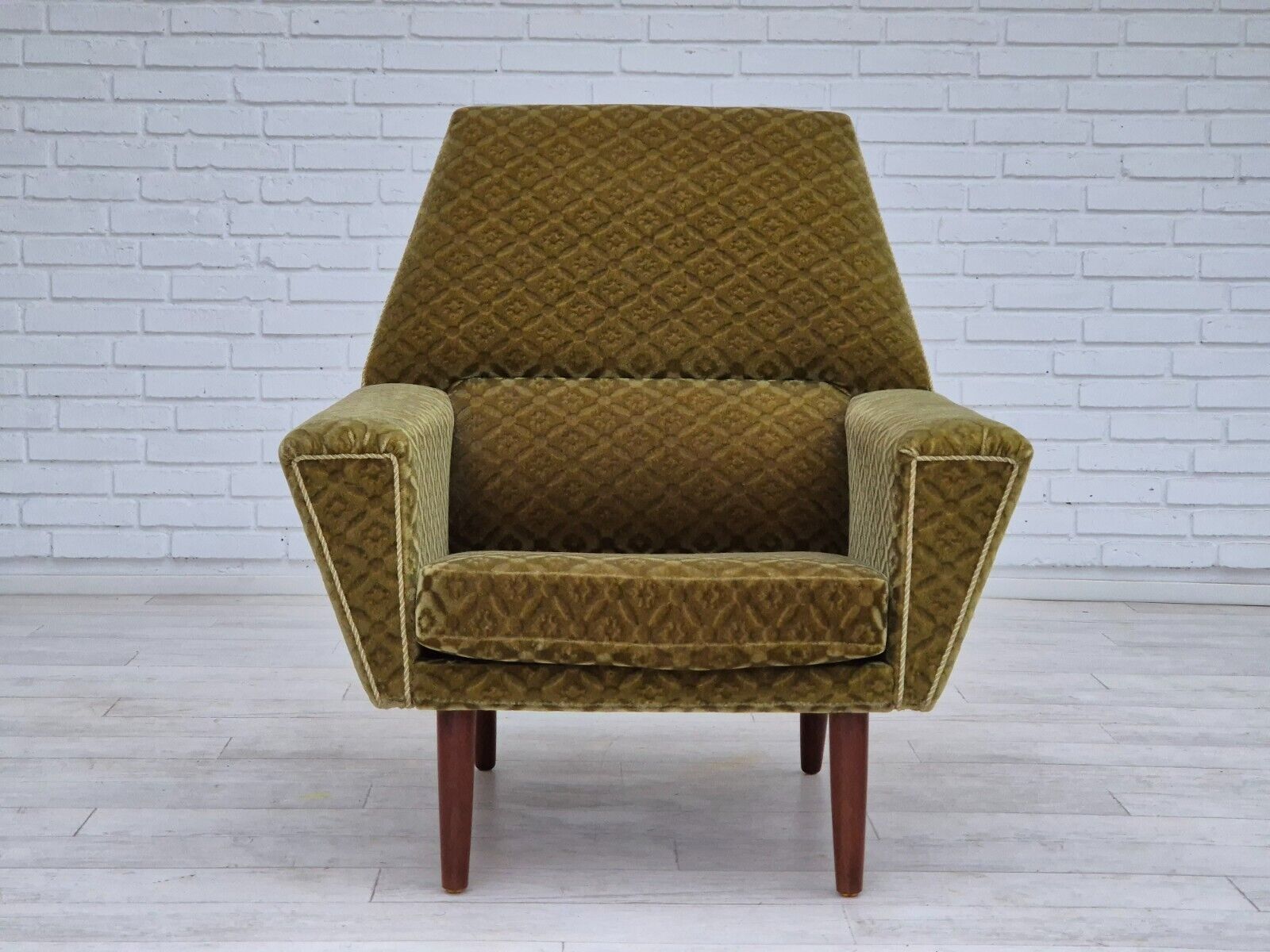 1970s Danish highback armchair by Georg Thams original upholstery velour