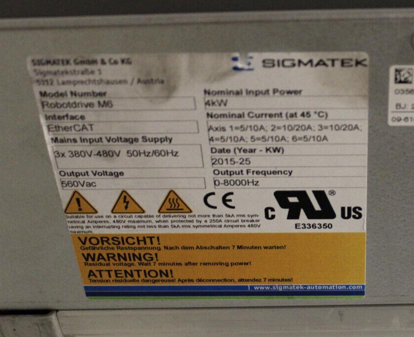 ENGEL - SIGMATEK - ROBOT DRIVE M6 - PN: 02220-7998 (USED)