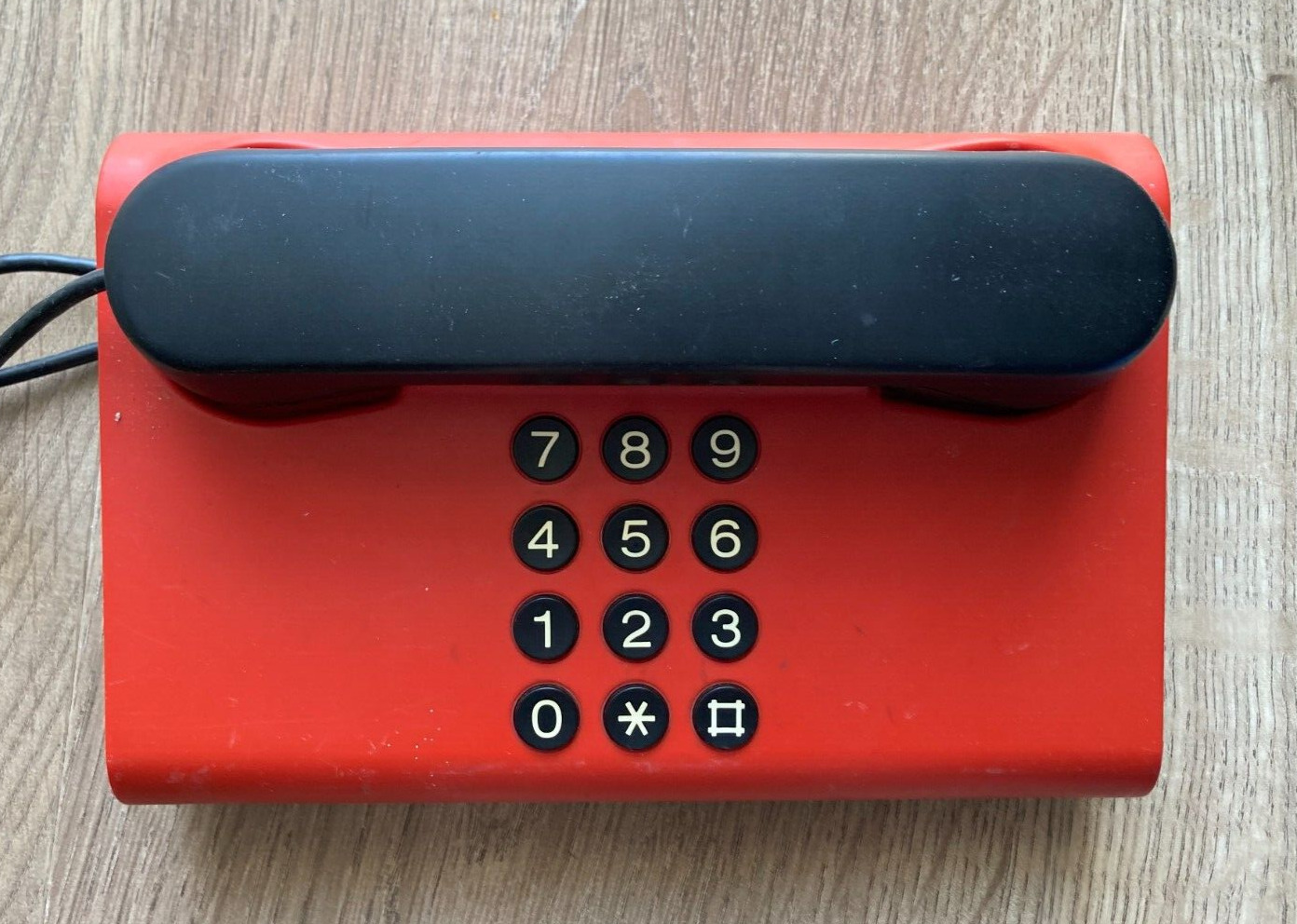 DanMark Retro Vintage Danish Design 1980s Red Desk Landline Phone