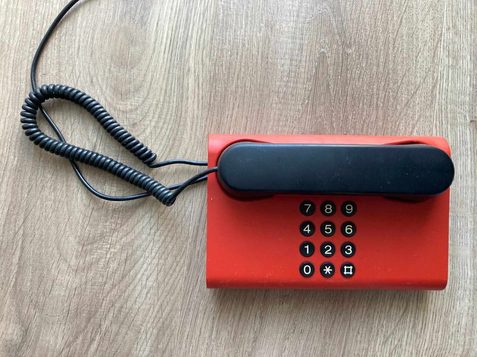 DanMark Retro Vintage Danish Design 1980s Red Desk Landline Phone