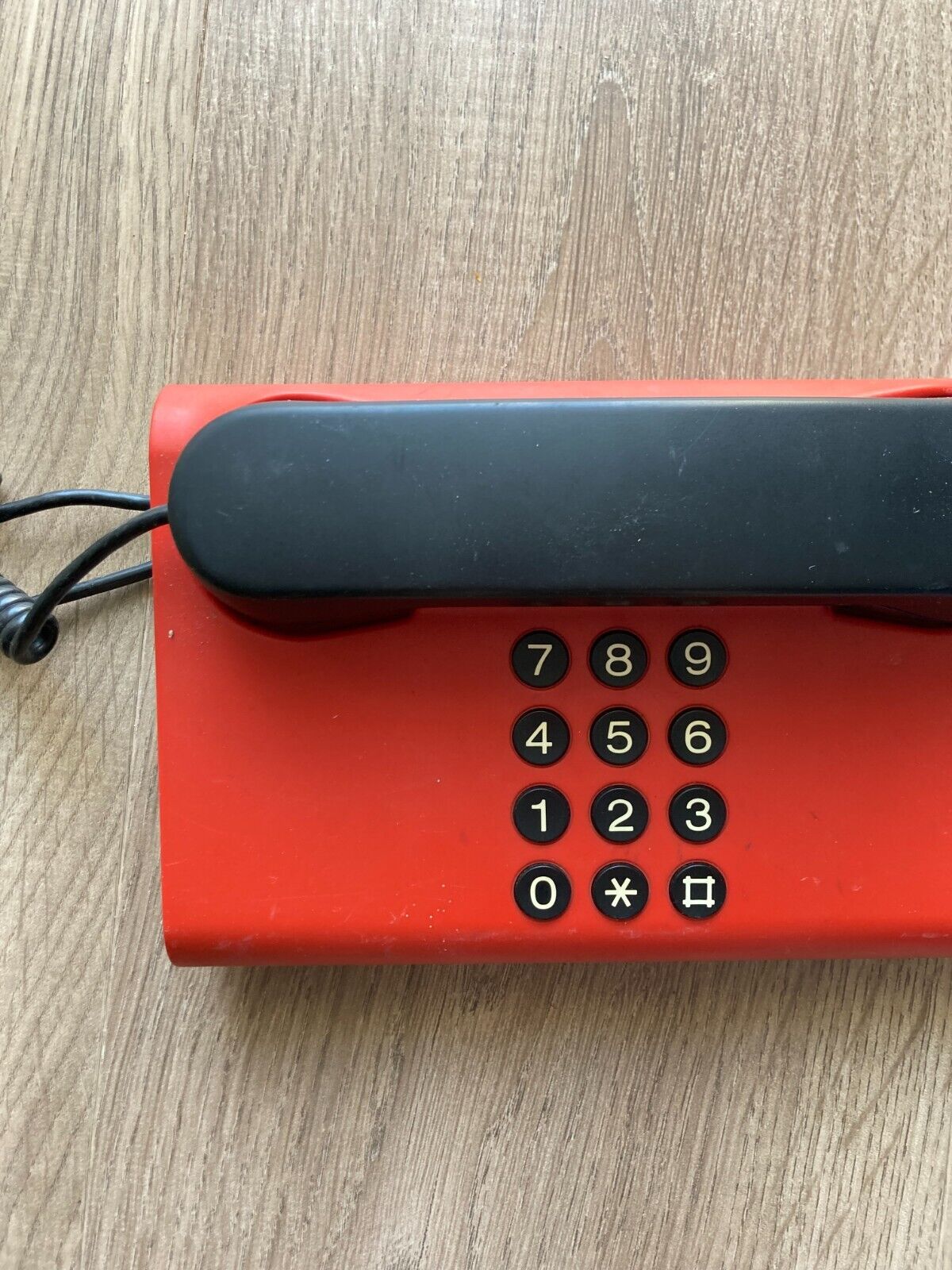 DanMark Retro Vintage Danish Design 1980s Red Desk Landline Phone