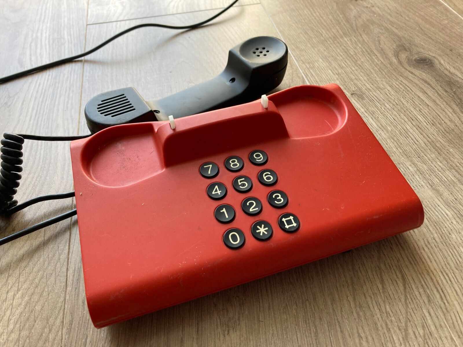 DanMark Retro Vintage Danish Design 1980s Red Desk Landline Phone