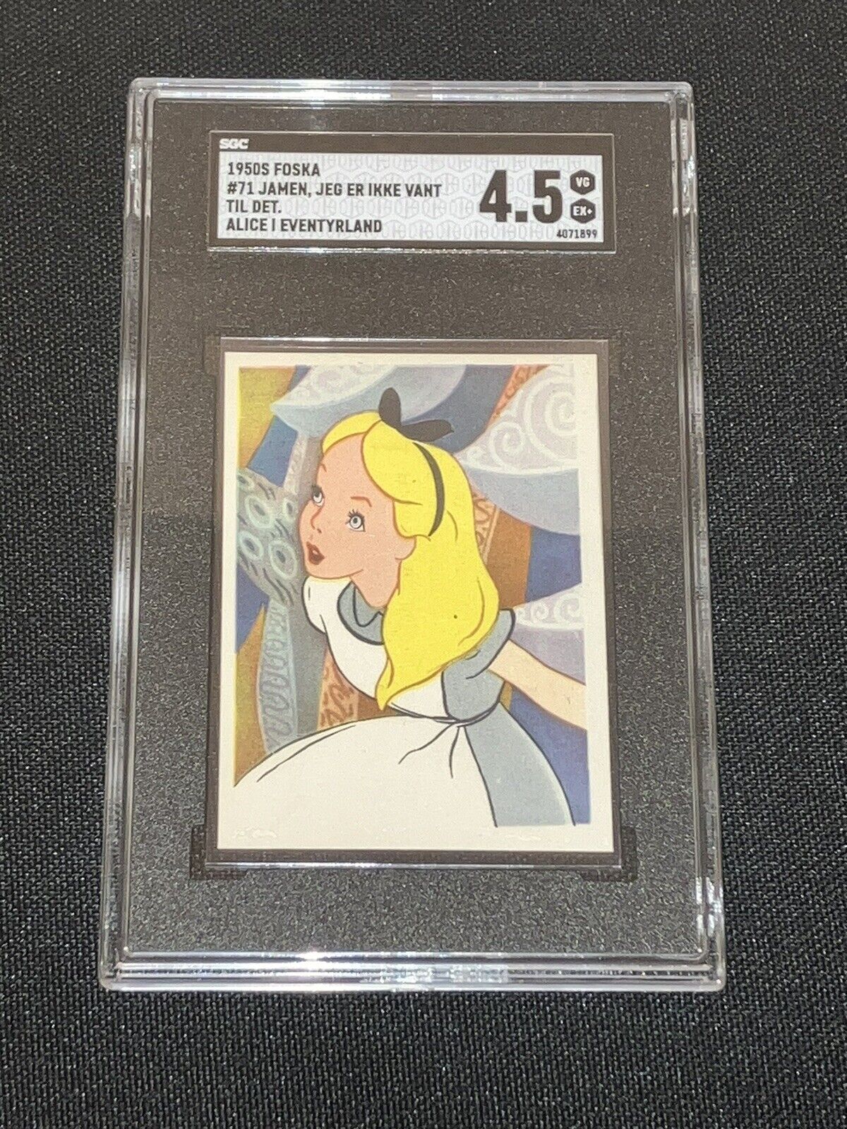 1950s FOSKA WALT DISNEY ALICE IN WONDERLAND DANISH TRADING CARD #71 SGC 45 💫