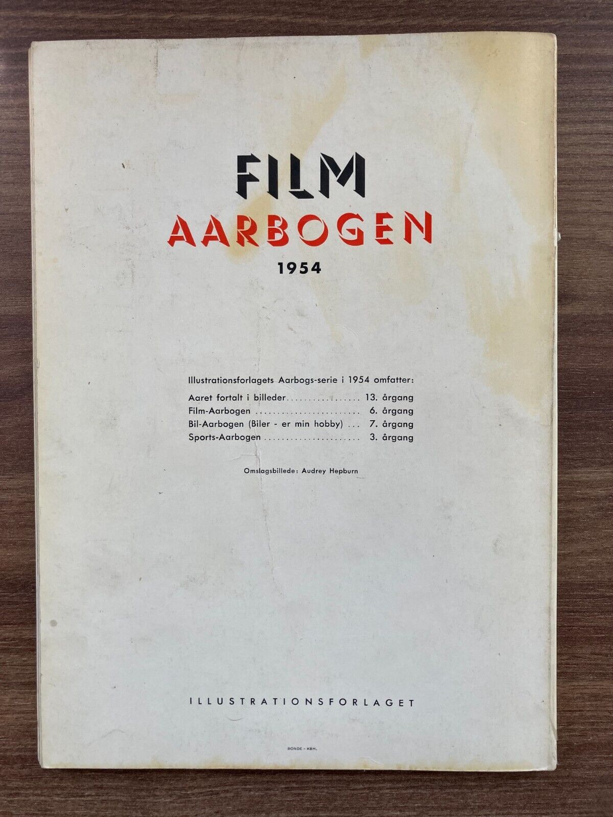 Audrey Hepburn on Cover Vintage Danish Magazine Booklet Film-Aarbogen 1954