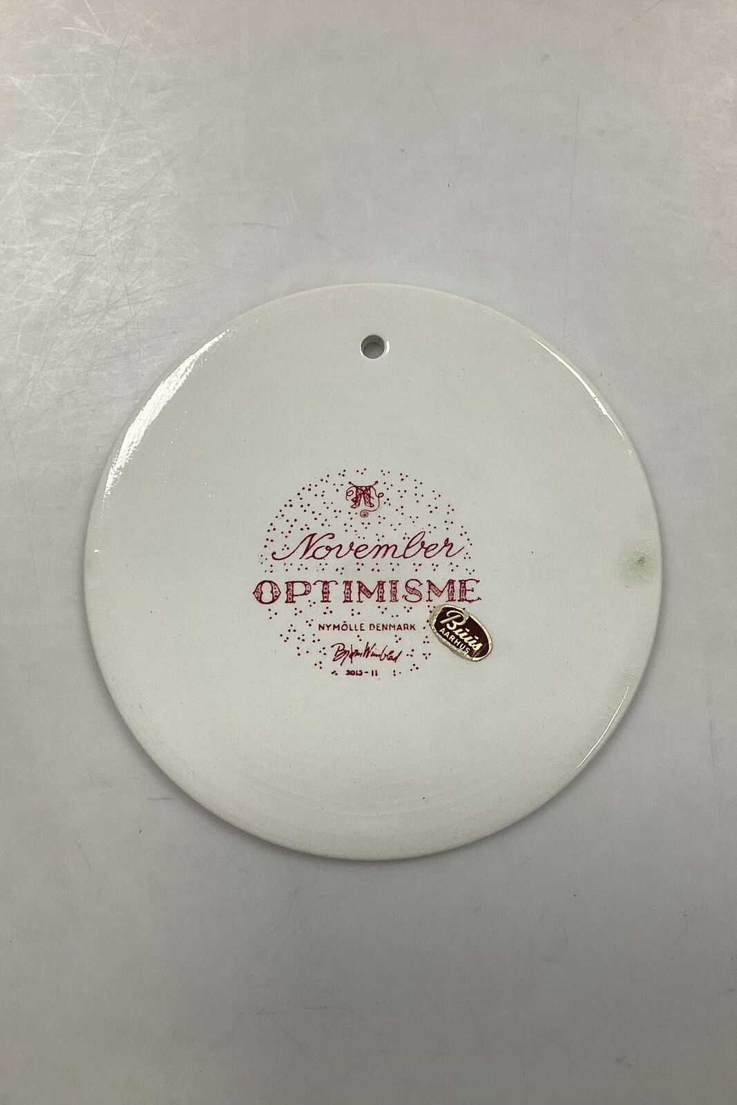 Bjorn Wiinblad: Red November plate from Nymolle - OPTIMISME