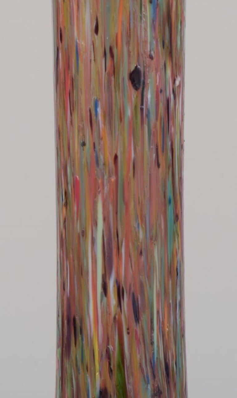 Murano Italy Large slender-necked millefiori art glass vase 1960/70s