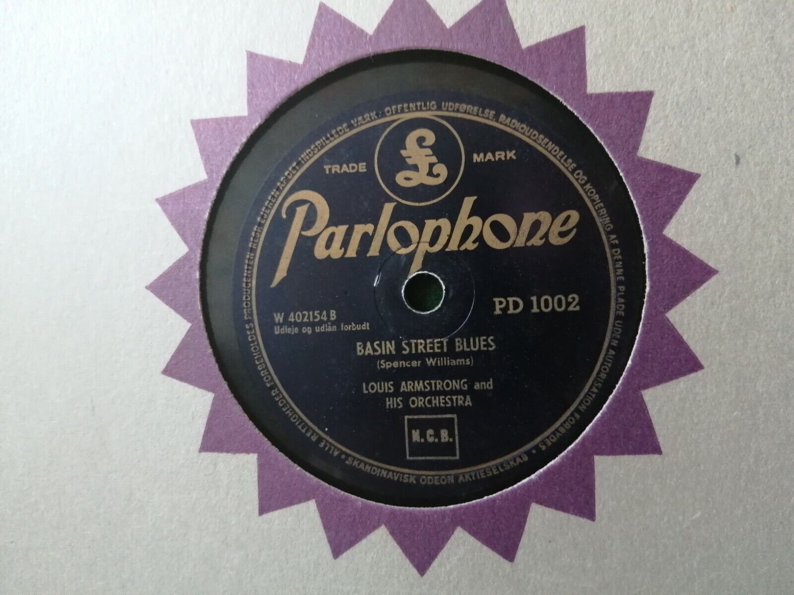 78 rpm shellacLOUIS ARMSTRONGBasin Street BluesStLouis BluesParlophone