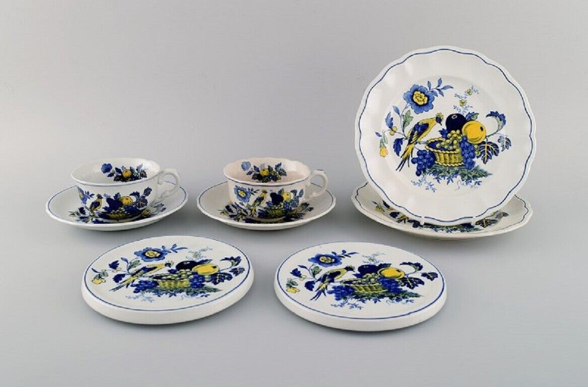 Spode England Blue Bird service in hand-painted porcelain 1930s/40s