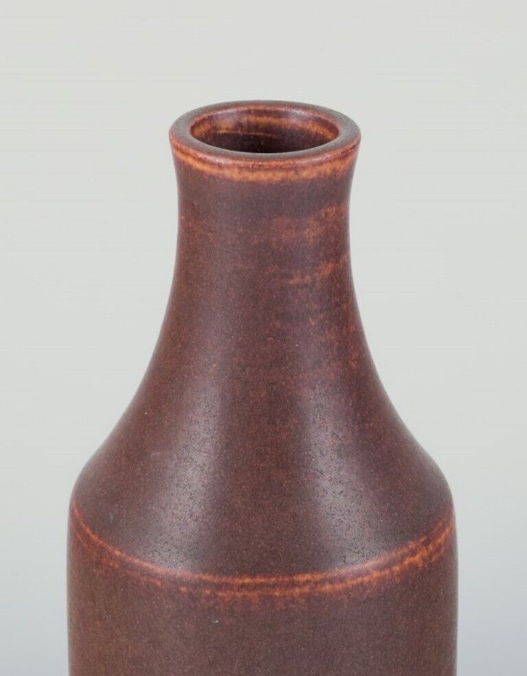 Ingrid and Erich Triller Unique ceramic vase decorated with brown-toned glaze