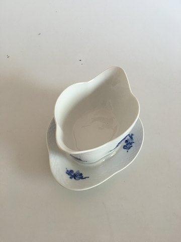 Royal Copenhagen Blue Flower Braided Sauce Boat with attached underplate No 8159