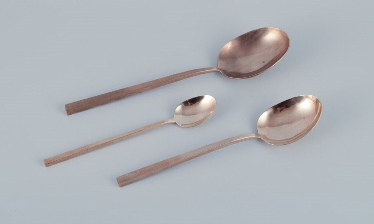 Sigvard Bernadotte 'Scanline' cutlery Complete dinner service in brass