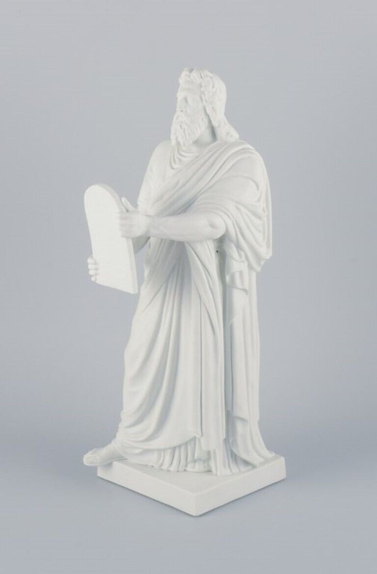 Bing  Grøndahl large and impressive biscuit sculpture of Moses Late 19th C