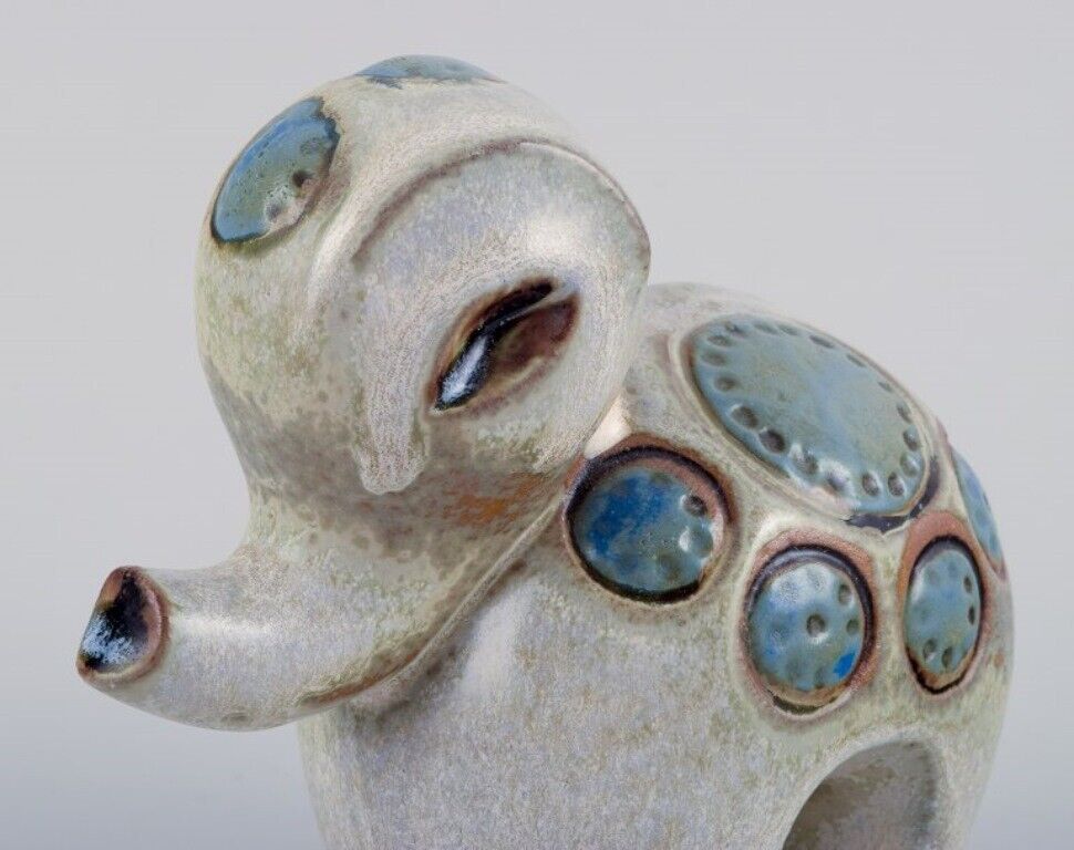 Britt-Louise Sundell for Gustavsberg Ringo 1 baby elephant in glazed ceramics