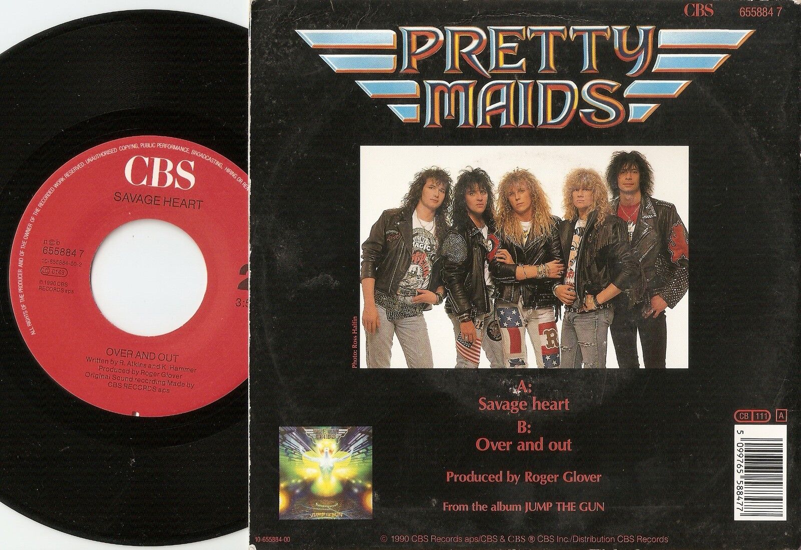 PRETTY MAIDS SAVAGE HEART  OVER AND OUT DANISH 45+PS 1990 HEAVY HARD ROCK