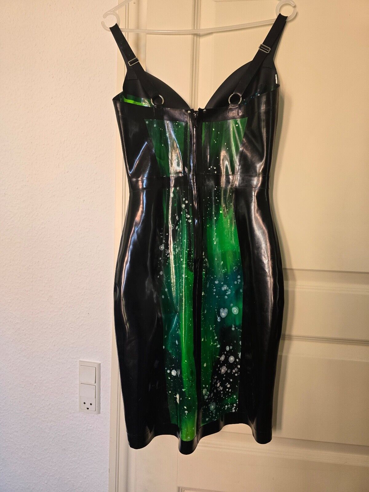 Pandora Deluxe Galaxy Green Latex Dress Size medium