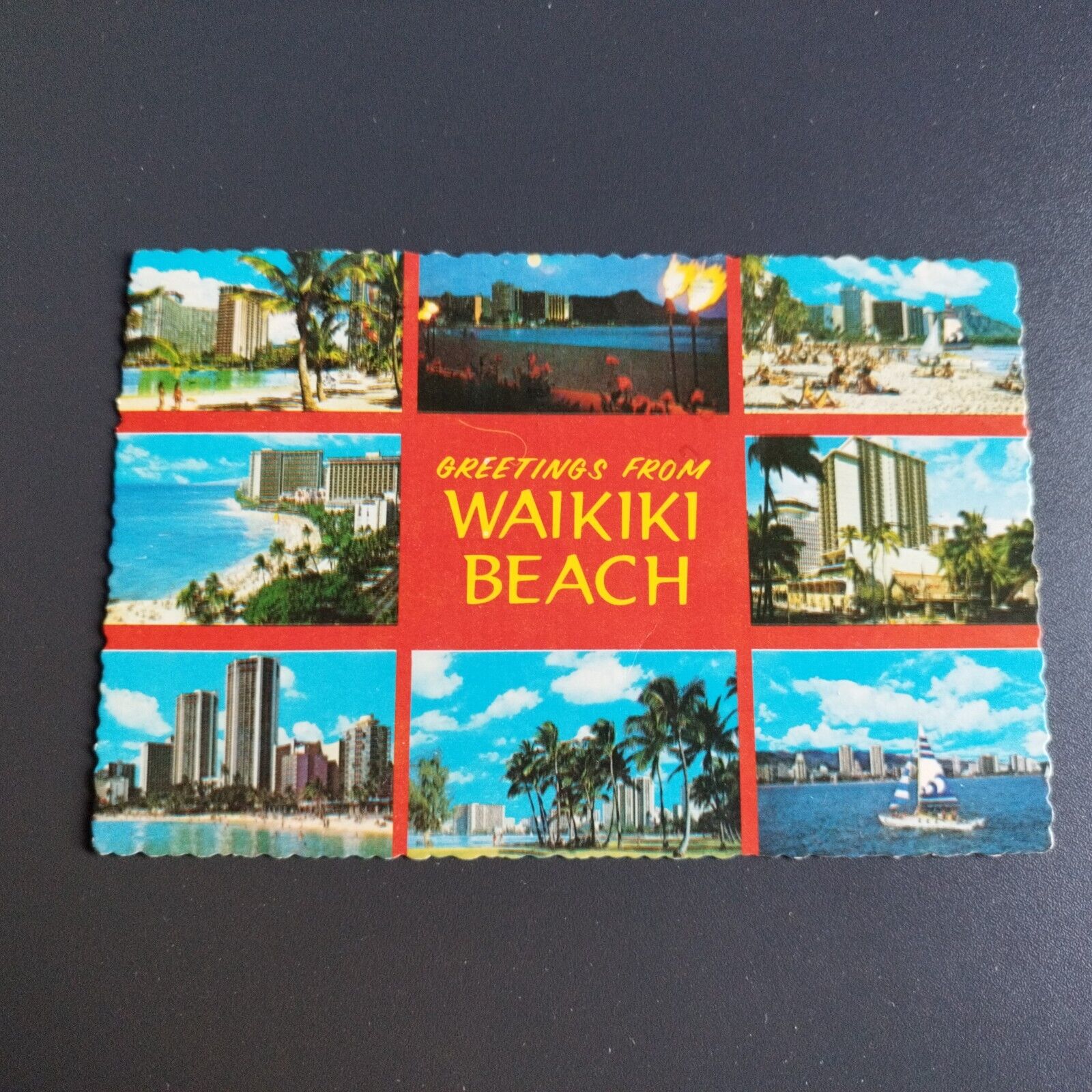 Hawaii Greetings from Waikiki Beach 1980