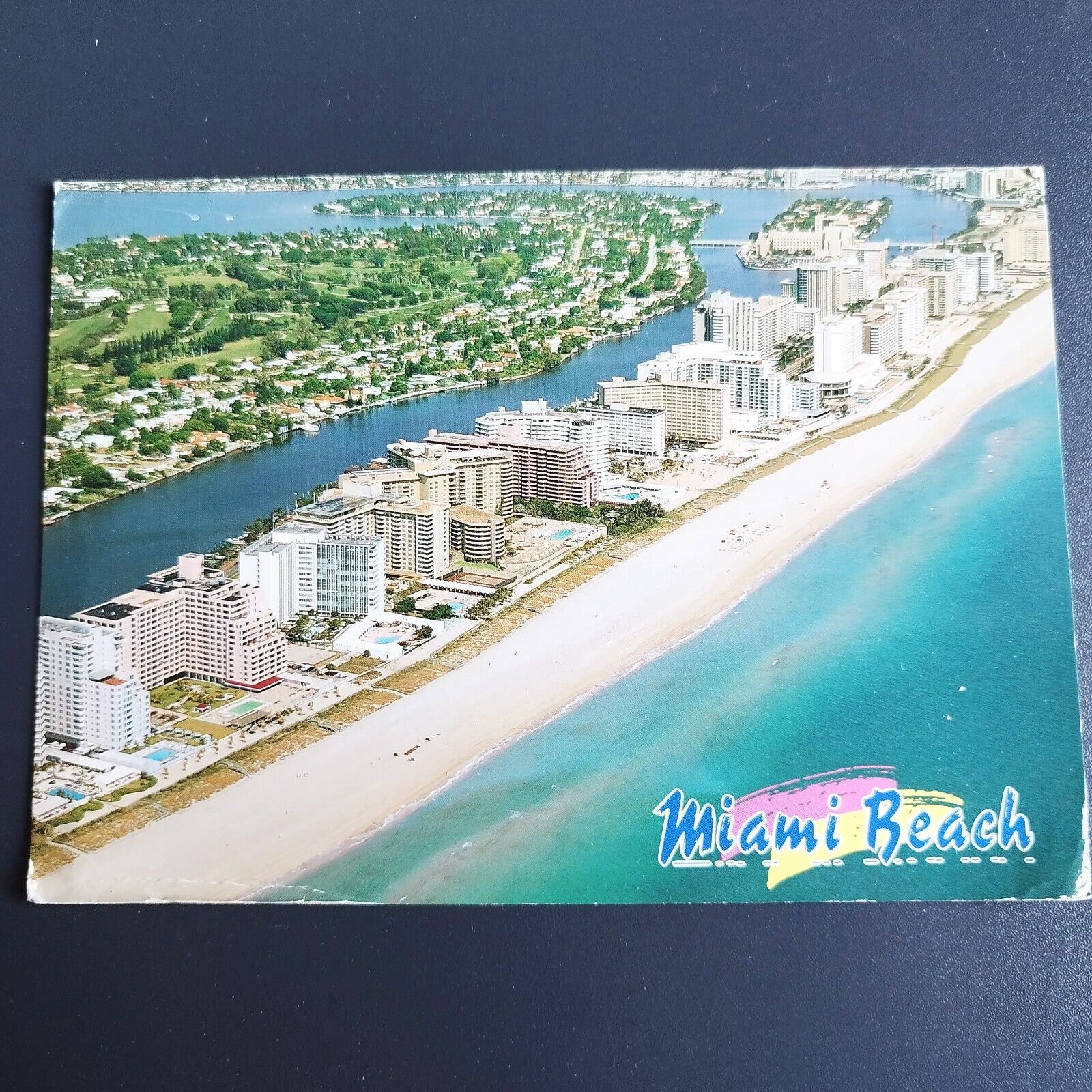 Postcard Florida Miami Beach Aerial view Large size 175 x 13 cm