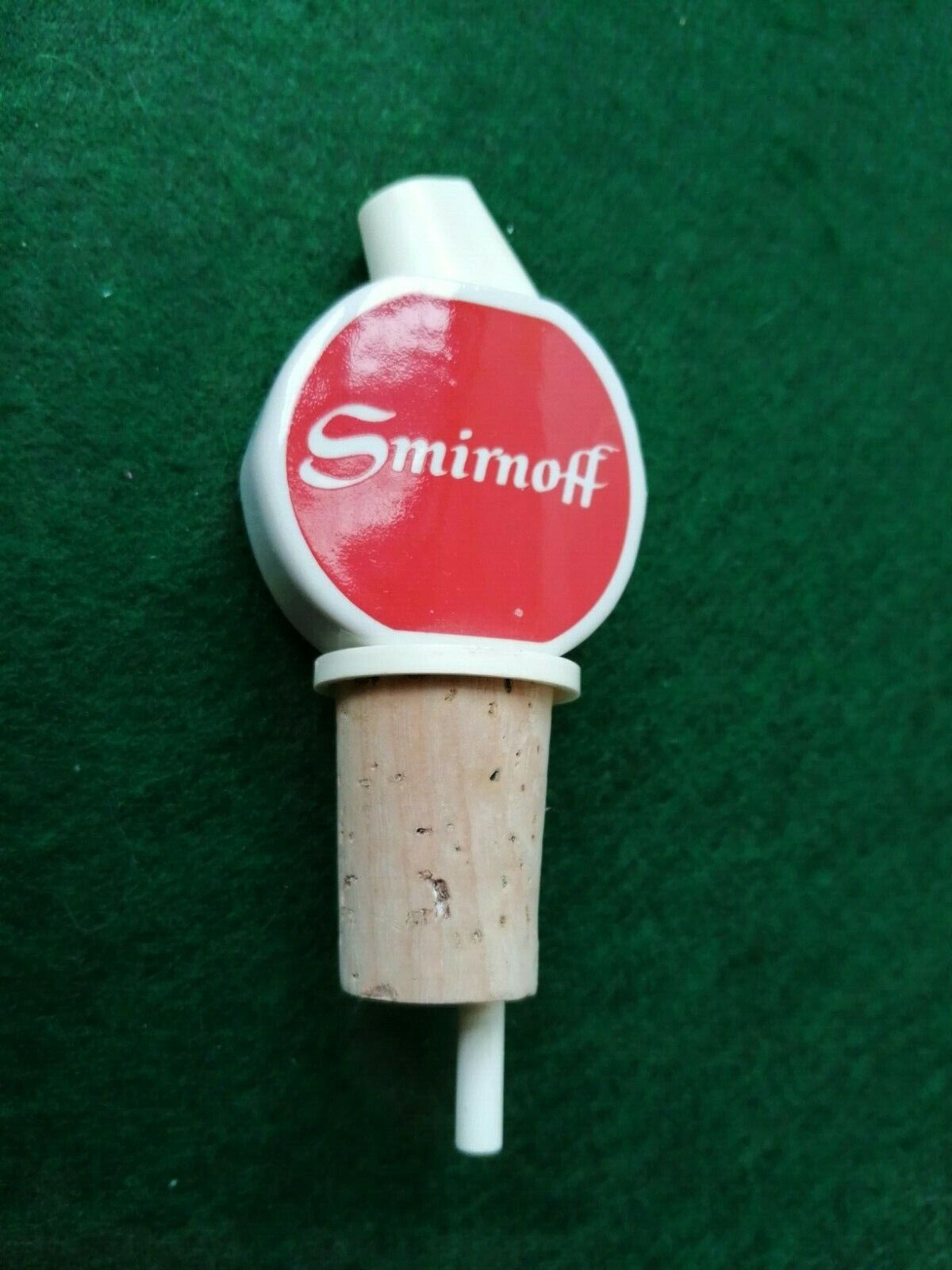 Vintage bottle stopper with pouring sprout "SMIRNOFF" Cork and plasticVGC