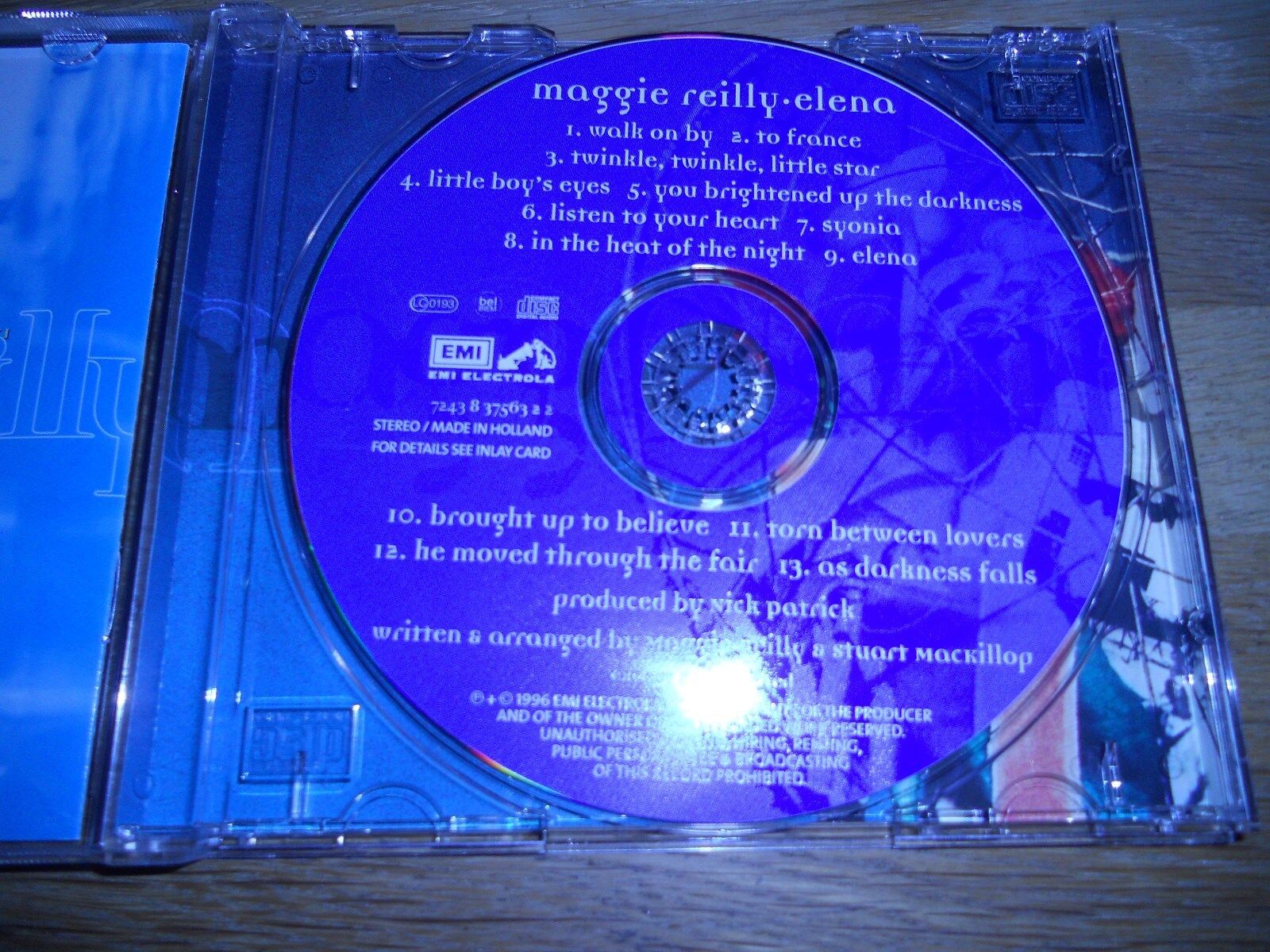 MAGGIE REILLY "ELENA" 13 TRACKS DUTCH CD ALBUM 1996 EMI ELECTROLA GMBH RECORDS**