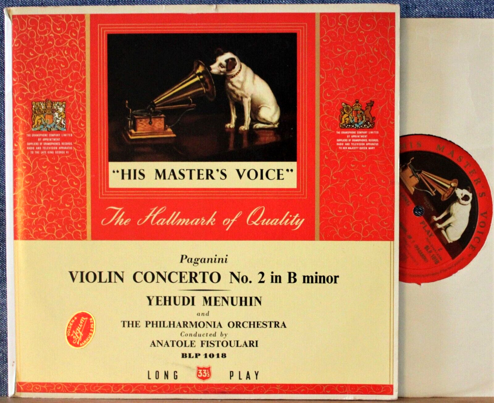 Menuhin; Fistoulari Paganini (violin concerto 2) HMV BLP 1018 (10") NM