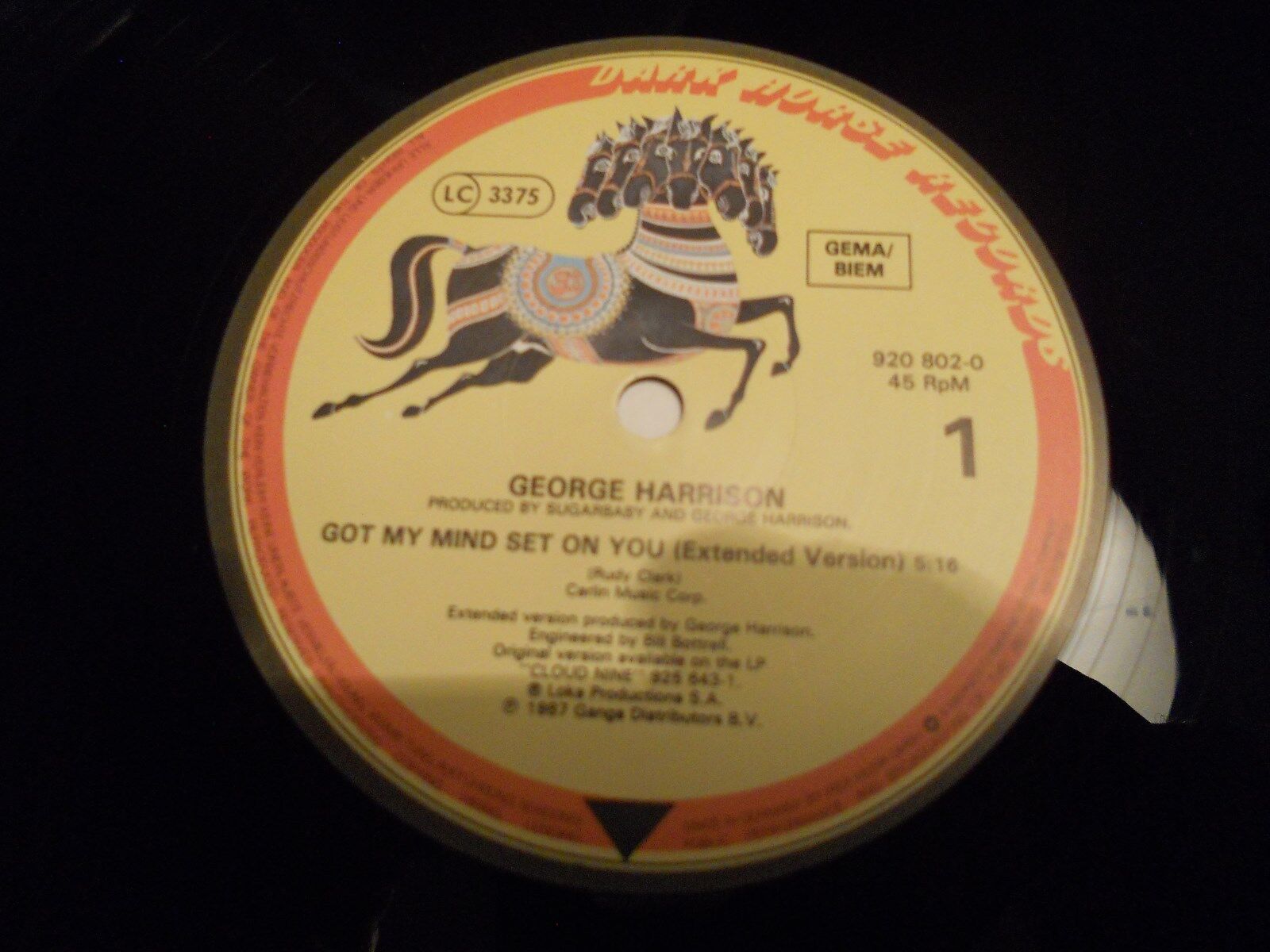 GEORGE HARRISON GOT MY MIND SET ON YOU EXTENDED VERSION 1987 GERMAN MAXI RARE