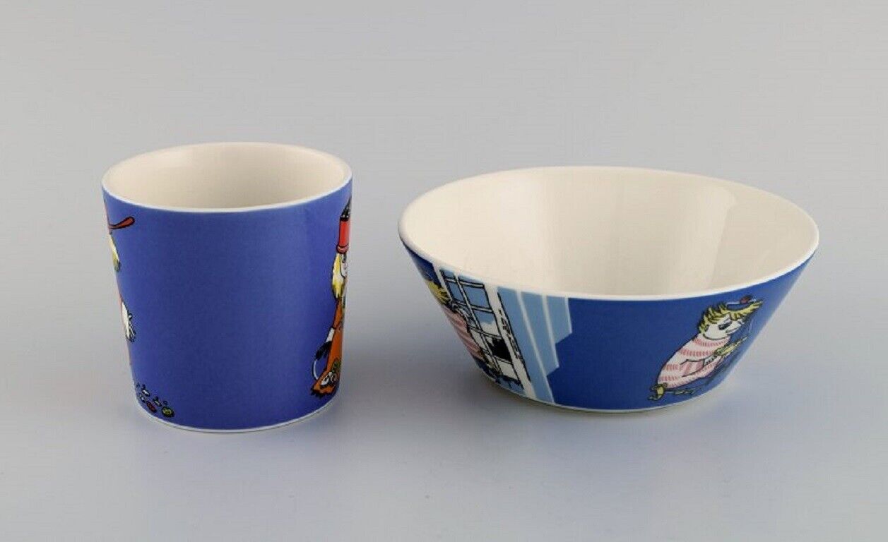 Arabia Finland Porcelain bowl and cup with motifs from "Moomin" Late 20th C