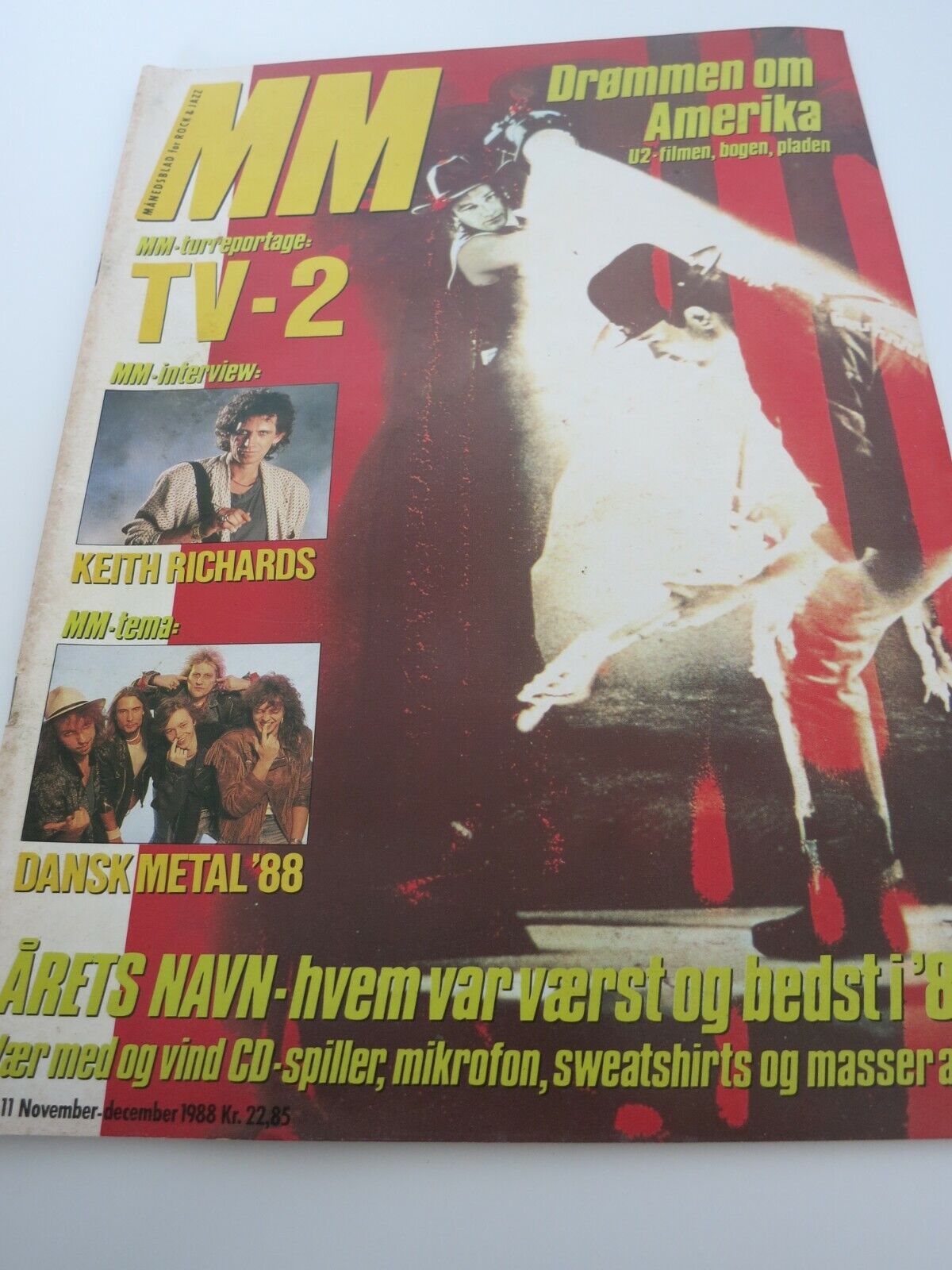 Danish Magazine 1988 U2 BONO Keith Richards BRYAN FERRY Tv2 JAMES BROWN AB71