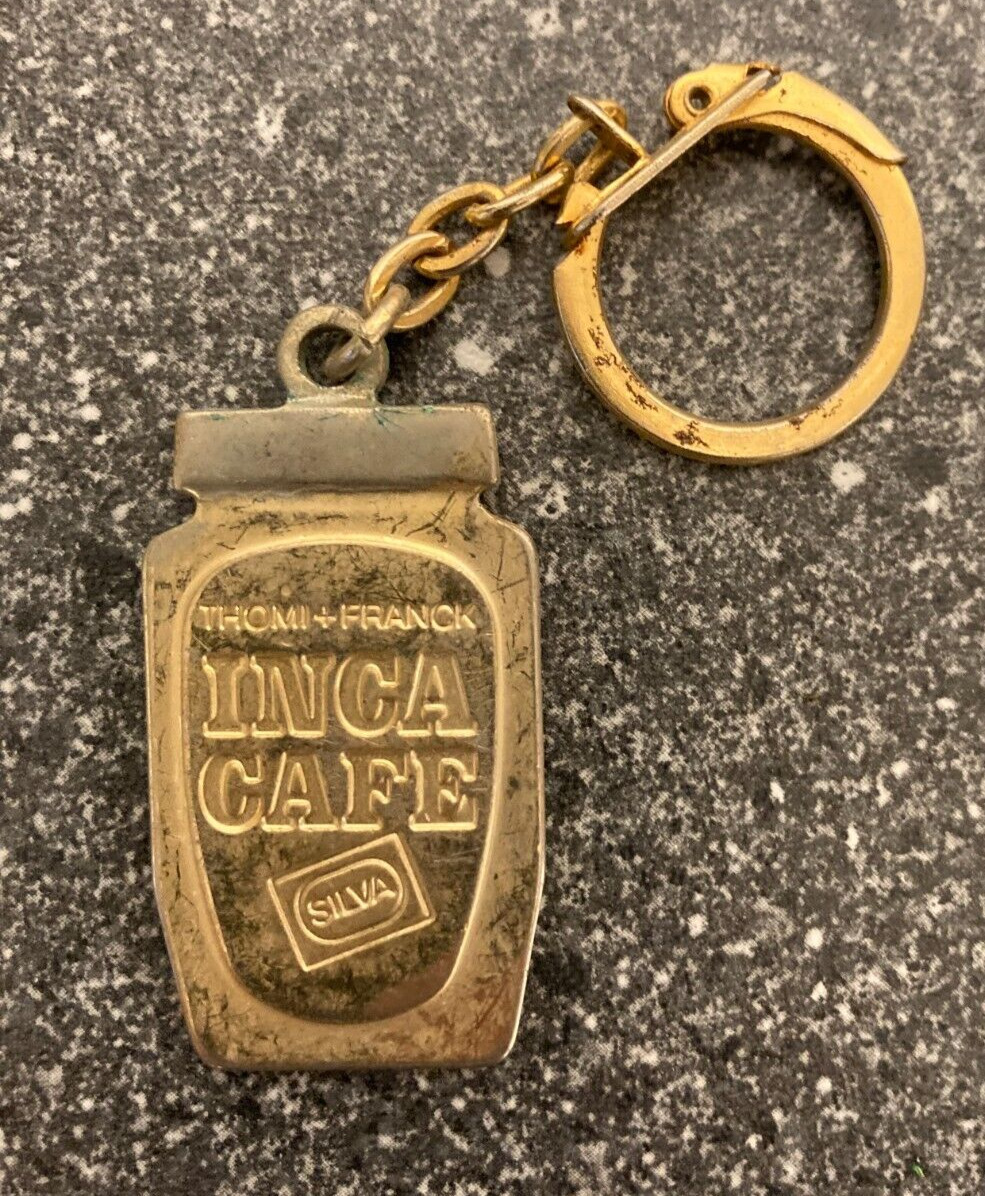 Vintage Thomi + Franck INCA CAFE Metal Keychain - Rare Promotional Collectible