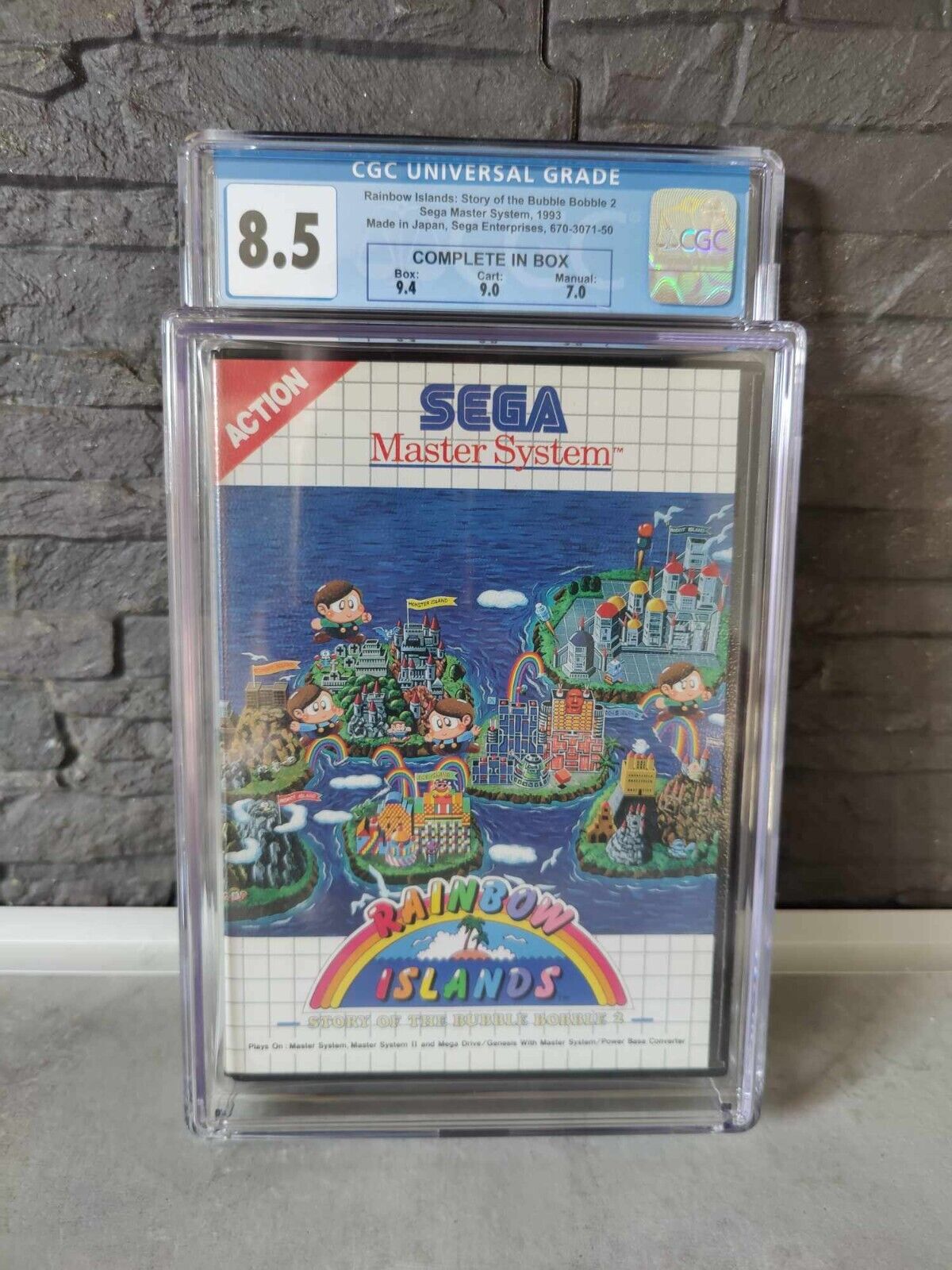 Rainbow Islands SEGA Master System -CGC 85 graded - not vga wata ukg