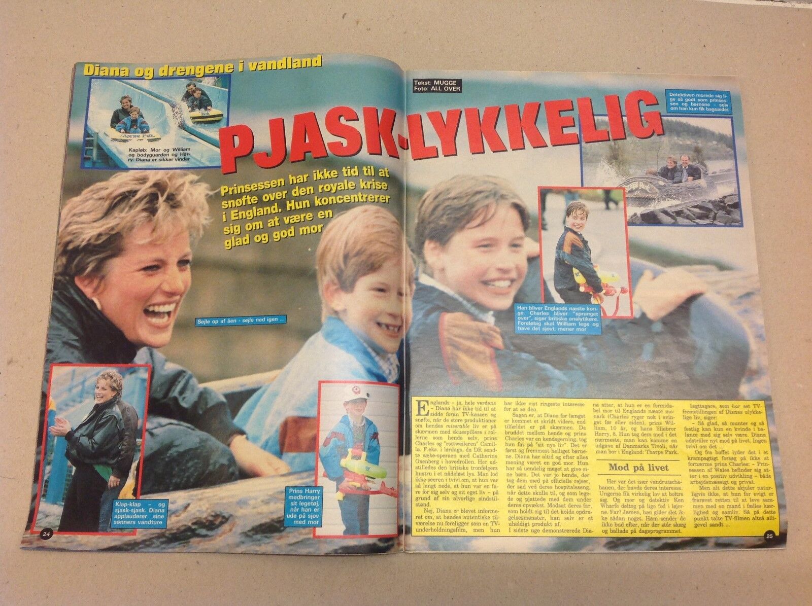 Princess Diana Prince William Harry Photos in Danish Magazine 1993 "Se og Hoer"