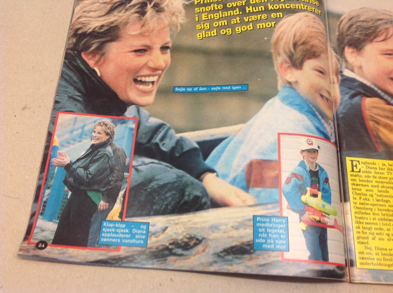 Princess Diana Prince William Harry Photos in Danish Magazine 1993 "Se og Hoer"